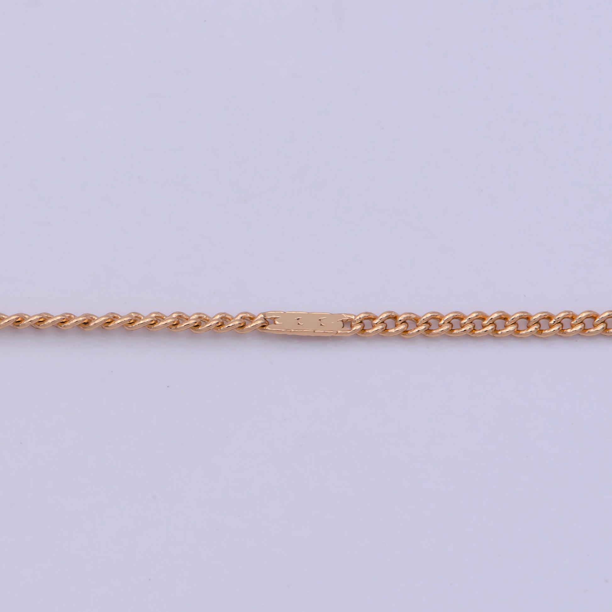 1pc 18'' +2" Ext.Ready to Use Gold Cuban Curb Necklace Chain,Flat Plate sequence Curb Chain Necklace, Lobster Clasp, Width is 0.7mm,WA-475