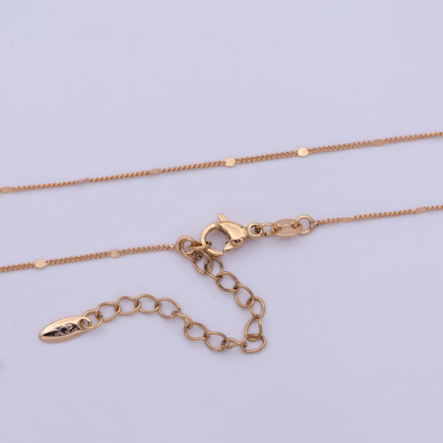 1pc 17.9" Ready to Use Gold twist Cuban Curb Necklace Chain,Pressed Round sequence Curb Chain Necklace, Lobster Clasp, Width is 0.8mm,WA-477