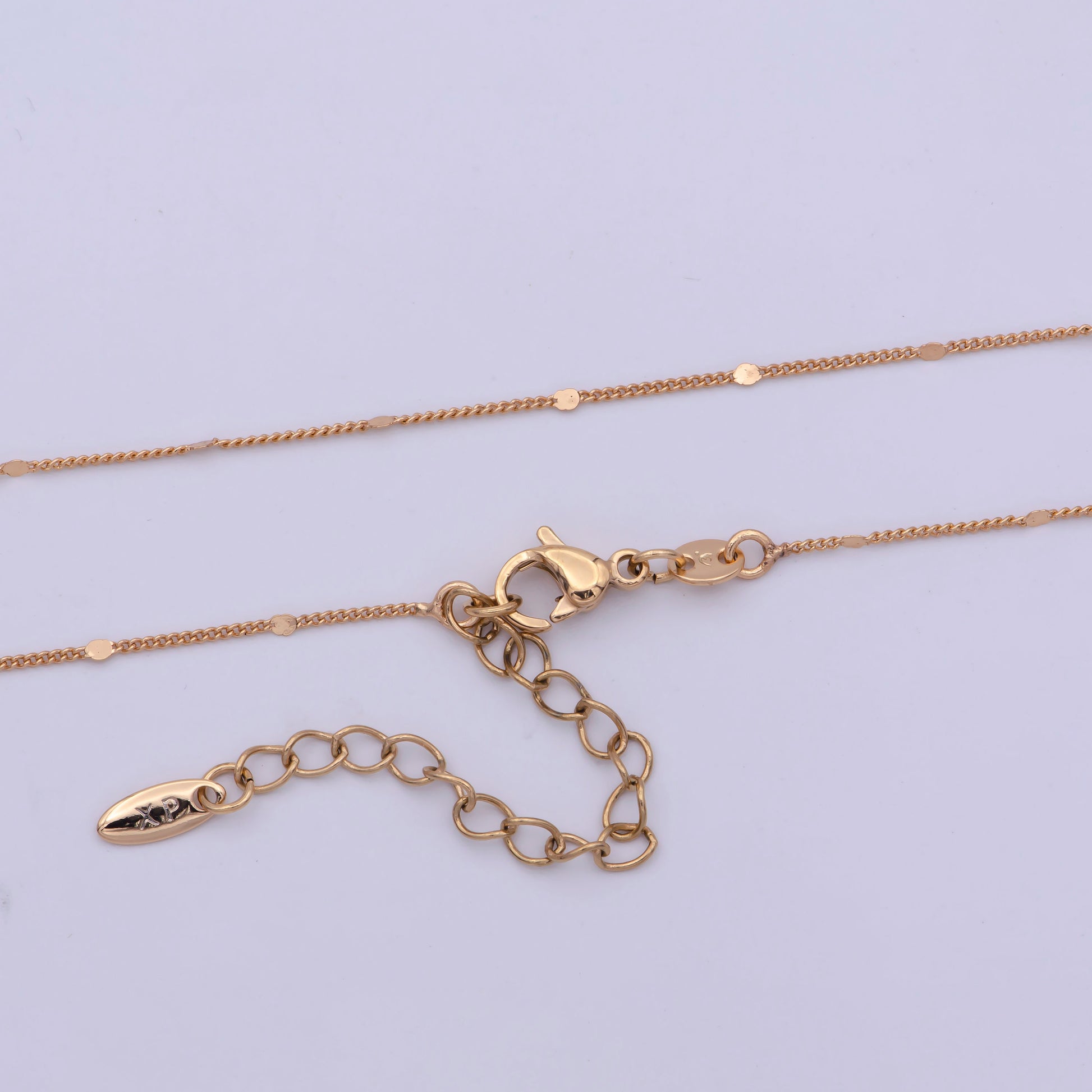 1pc 17.9" Ready to Use Gold twist Cuban Curb Necklace Chain,Pressed Round sequence Curb Chain Necklace, Lobster Clasp, Width is 0.8mm,WA-477
