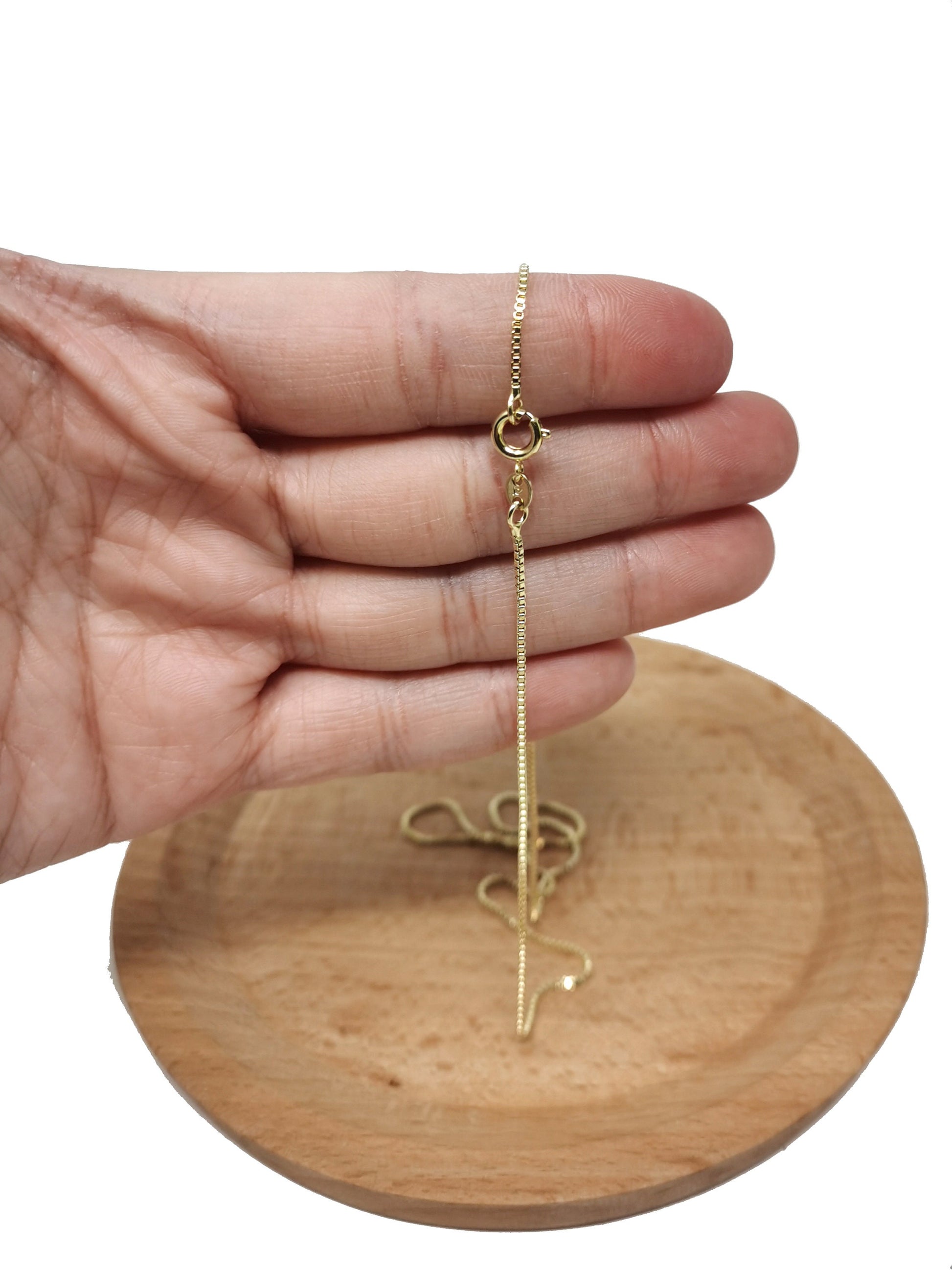 1pc 23.6'' ready to wear Gold Square Box Chain Necklace, Layering Dainty Box Chain For Jewelry Making with Pendant Charm, WA-486