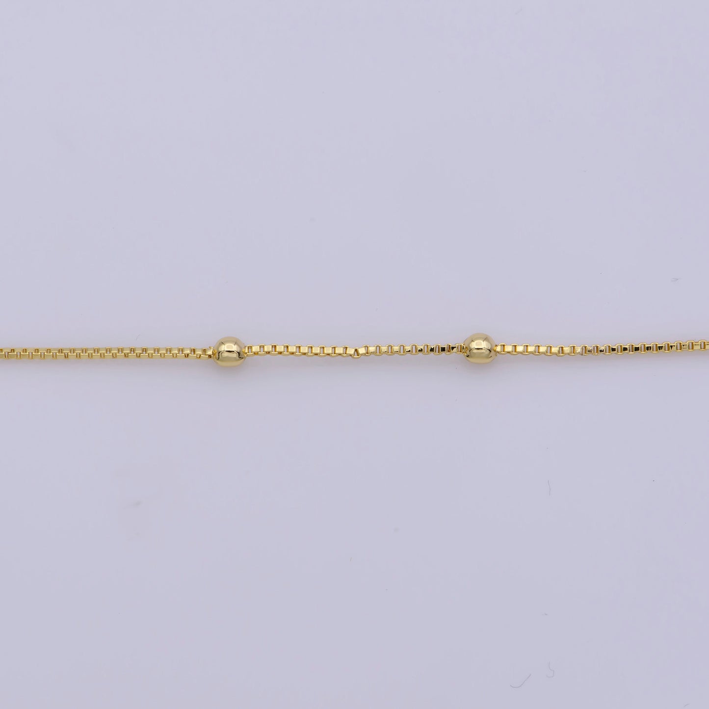 17.7'' Ready to Use Thin Box Necklace Chain, Layering Ball Box Chain Luxe Necklace, For Pendant Charm Necklace, WA 274