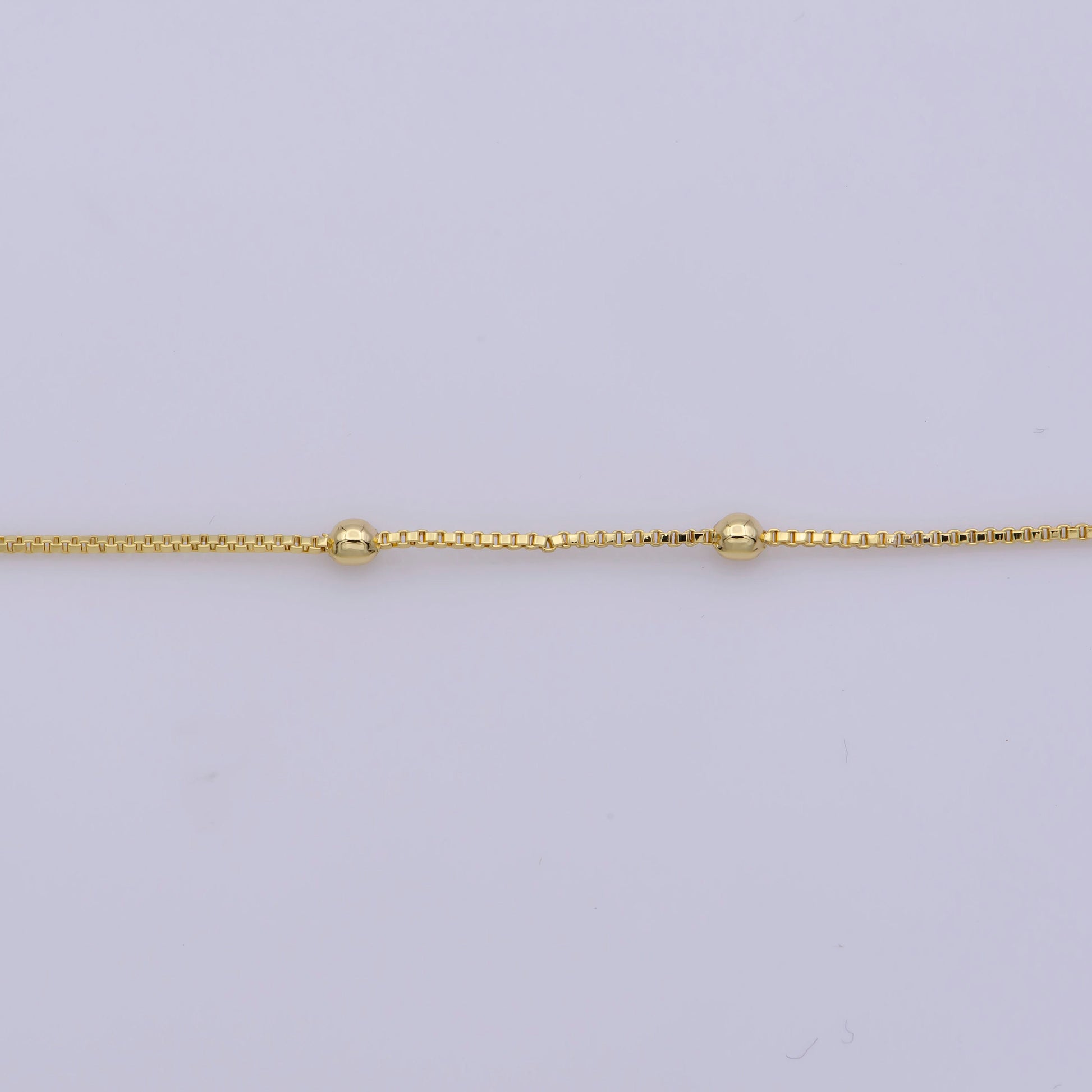 17.7'' Ready to Use Thin Box Necklace Chain, Layering Ball Box Chain Luxe Necklace, For Pendant Charm Necklace, WA 274