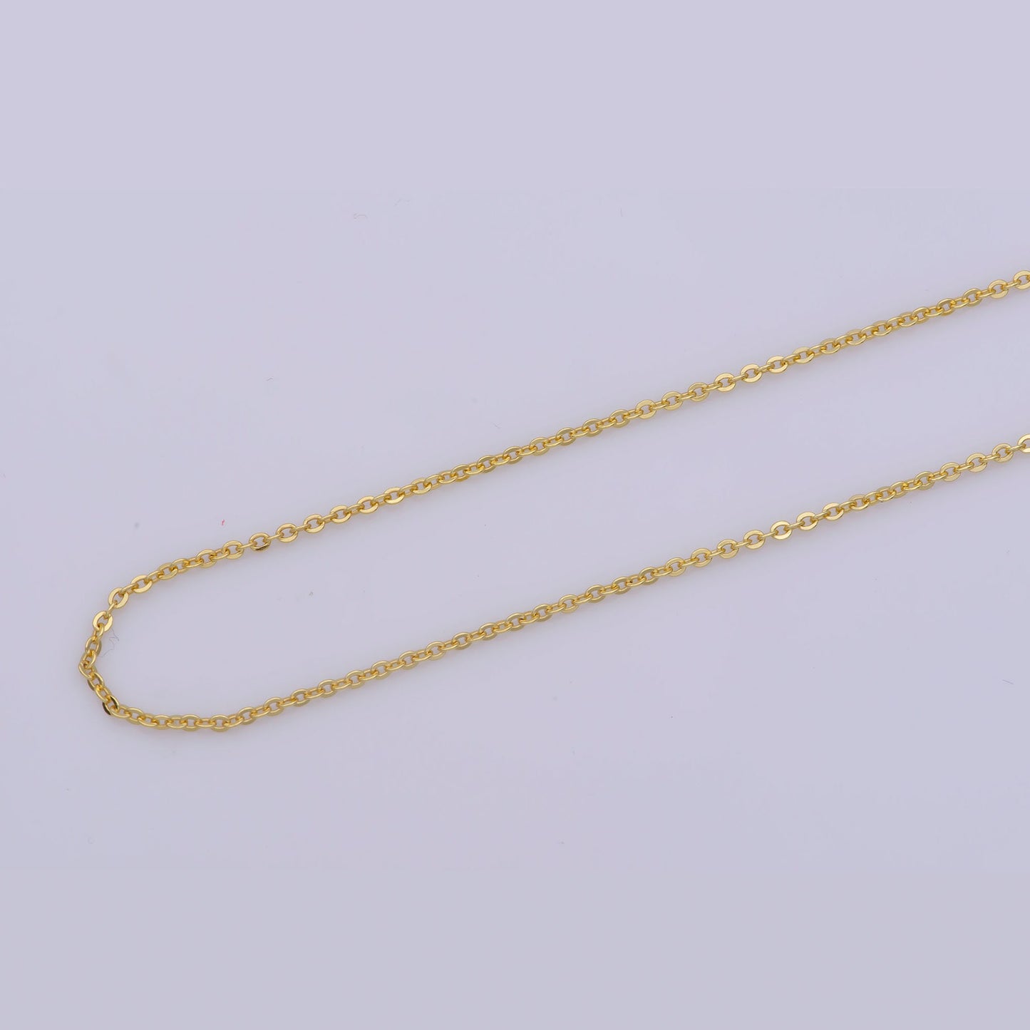 1pc 17.7'' Ready to Use Gold  Rolo Necklace Chain, Layering Box Rolo Chain Dainty Necklace, For Pendant Charm Necklace Making, WA-276