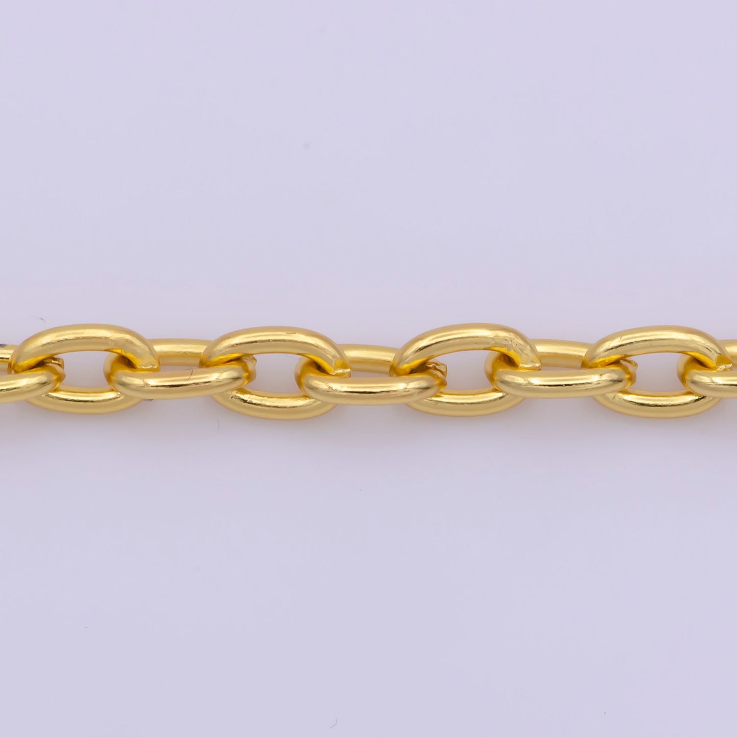 1pc 17.8'' Ready to Use Gold Rolo Necklace Chain, Layering Oval Rolo Chain Dainty Necklace,For Pendant Charm Necklace Making,WA-297