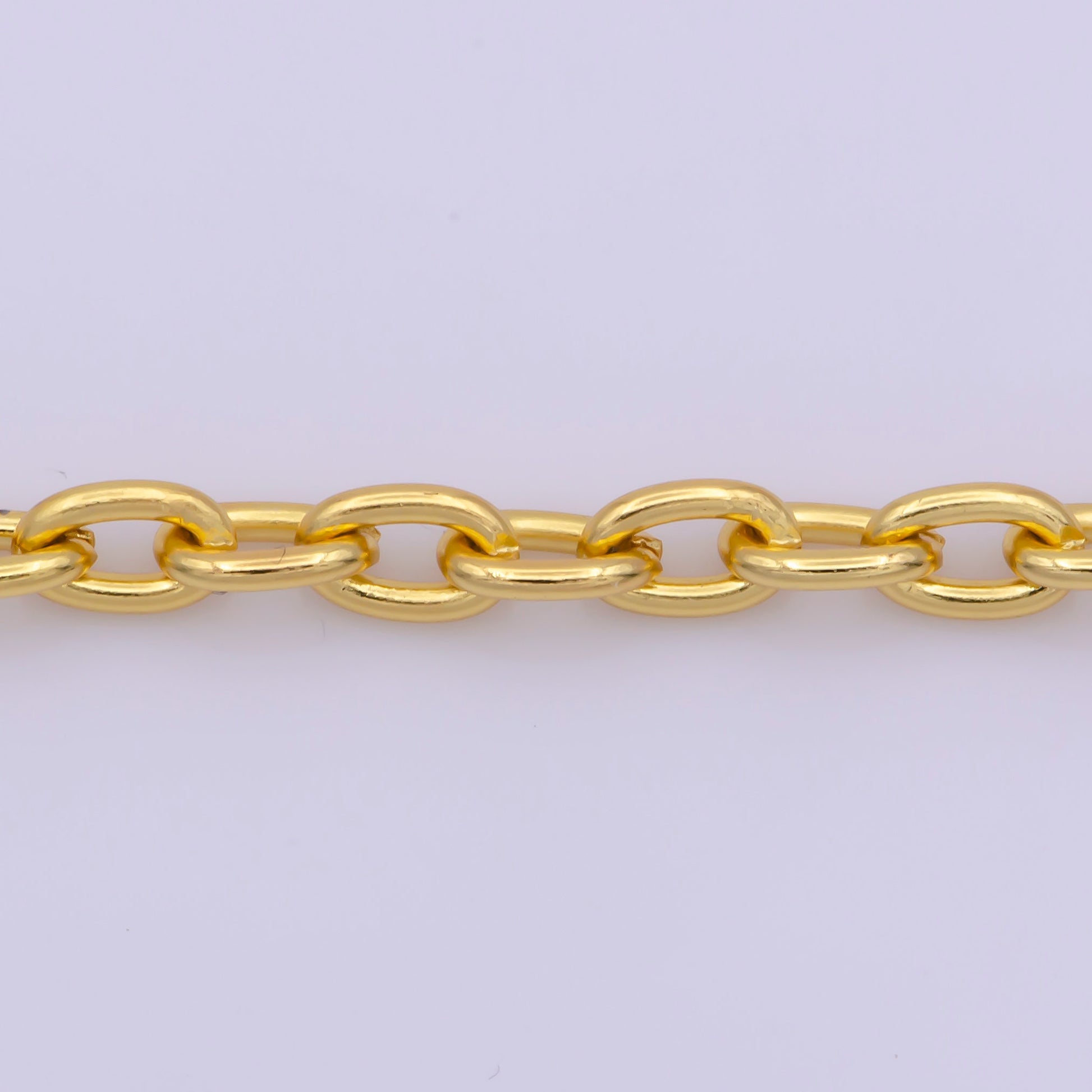 1pc 17.8'' Ready to Use Gold Rolo Necklace Chain, Layering Oval Rolo Chain Dainty Necklace,For Pendant Charm Necklace Making,WA-297