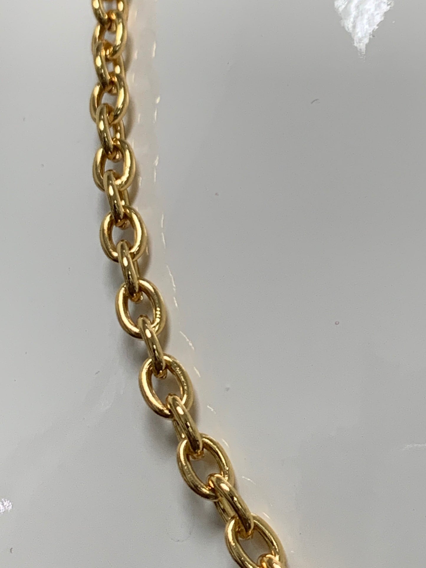 1pc 17.8'' Ready to Use Gold Rolo Necklace Chain, Layering Oval Rolo Chain Dainty Necklace,For Pendant Charm Necklace Making,WA-297