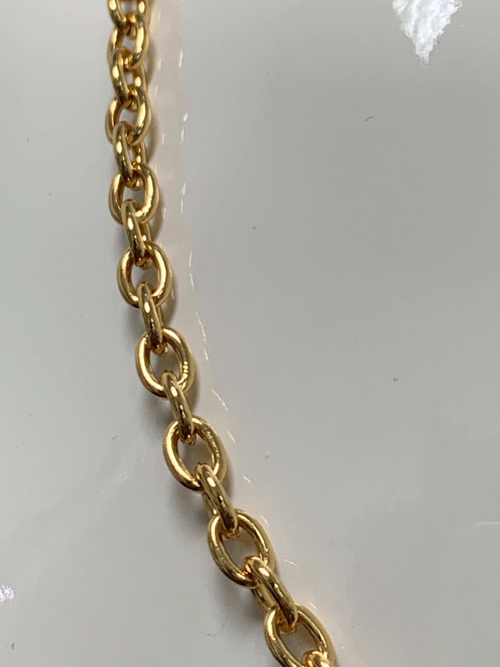 1pc 17.8'' Ready to Use Gold Rolo Necklace Chain, Layering Oval Rolo Chain Dainty Necklace,For Pendant Charm Necklace Making,WA-297