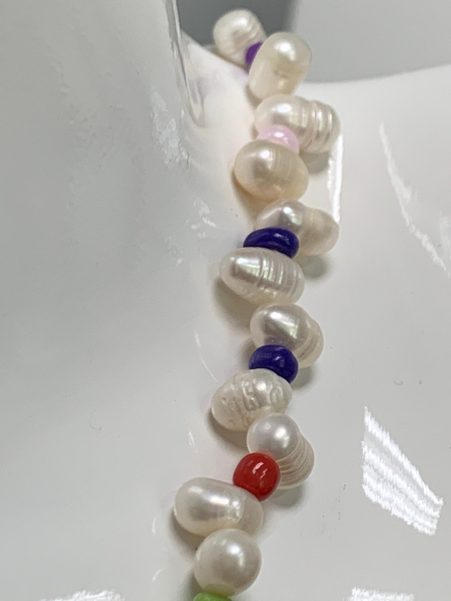 Tiny Freshwater Seed Necklace Rainbow Colorful Pearl Necklace,Beaded Necklace,Dainty Necklace Y2K Jewelry Christmas Gift for teenager,WA-305