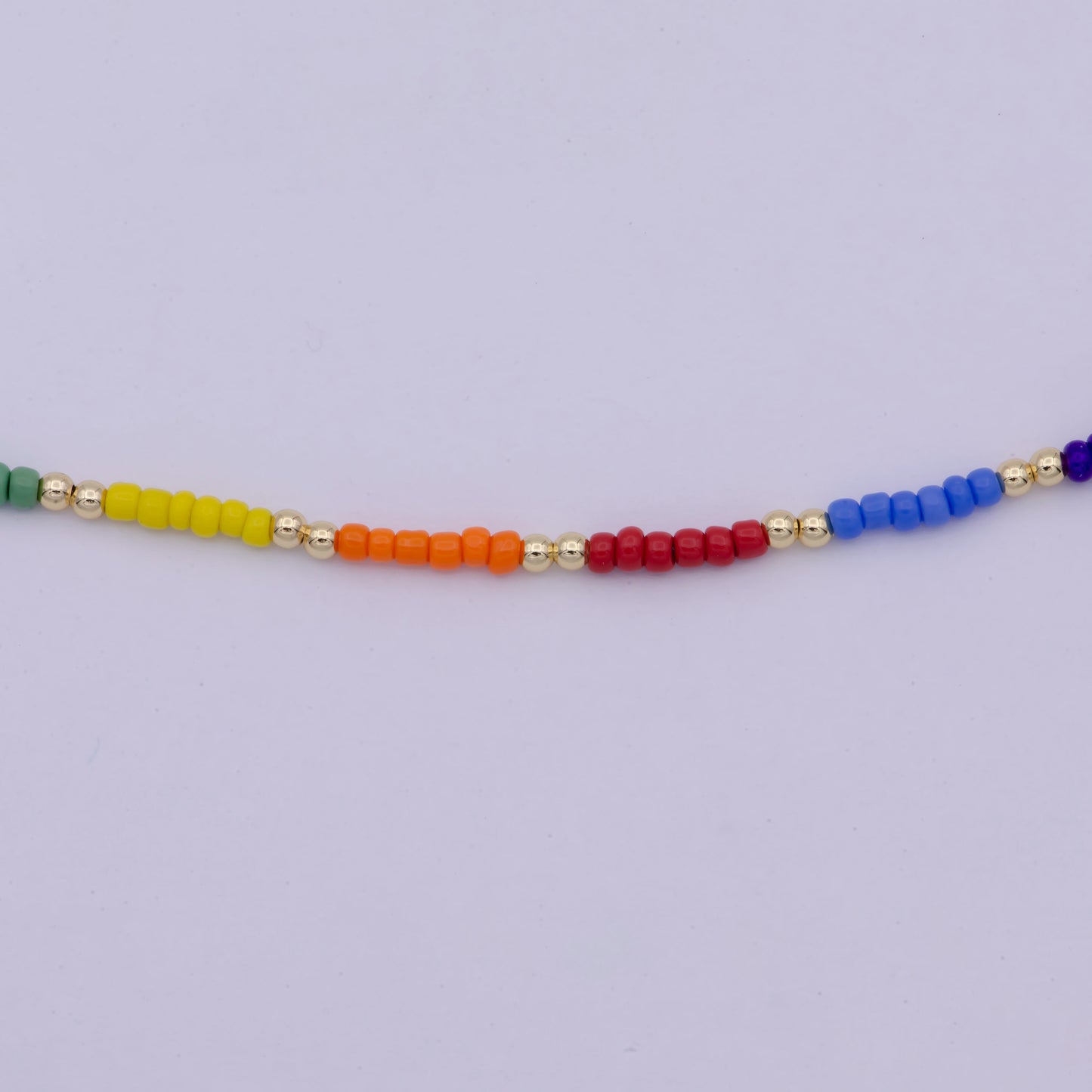 Multi color Glass Beads Necklace,gold beads Chain Necklace, 16.2" + 2.0 inch Necklace Mixed Color Beaded Gold Clasp, WA-507