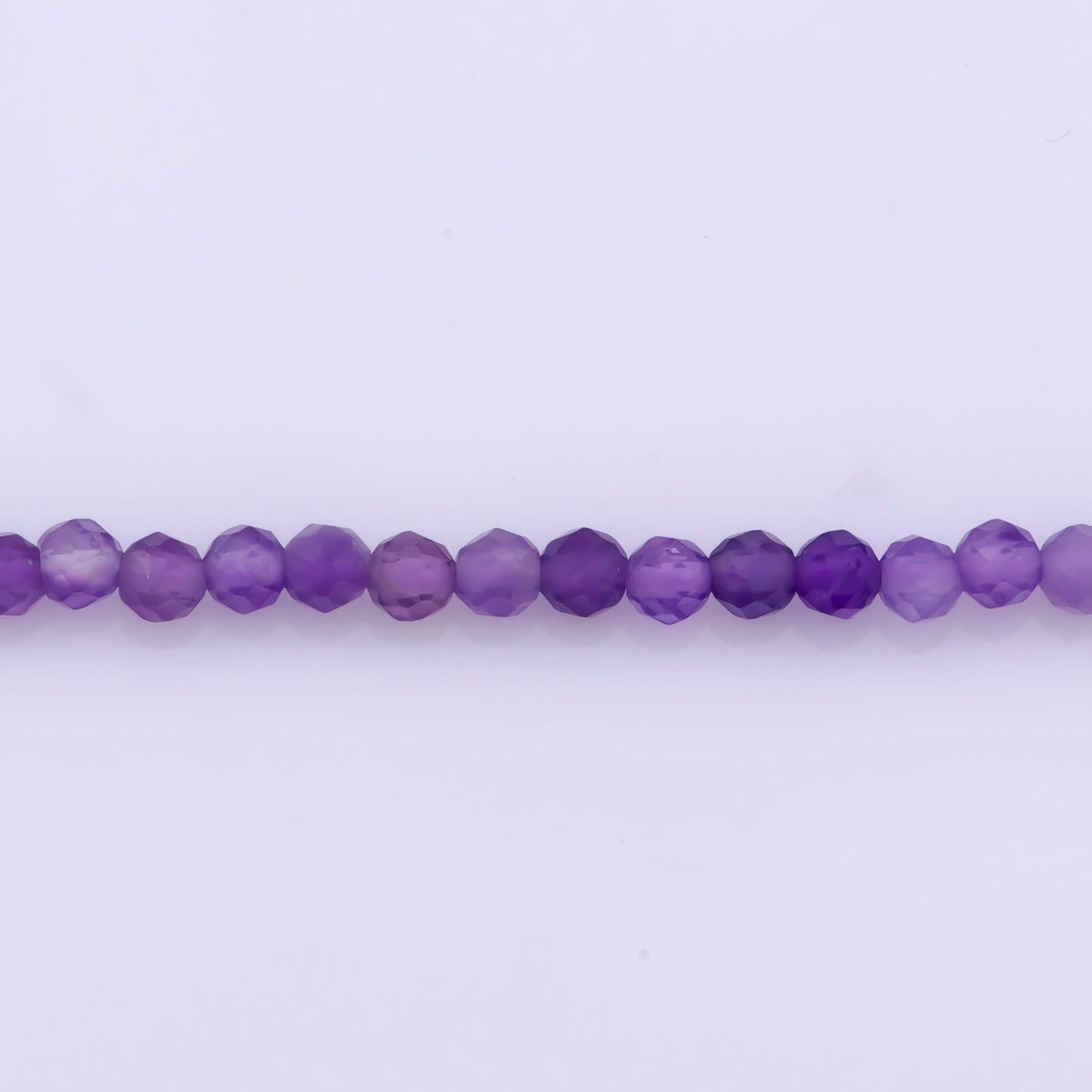 Dainty 16"+1" ext.Amethyst Stone Tiny Bead Necklace,Faceted Purple Beads Necklace for Women semi Precious Stone Beaded Gemstone,WA-319