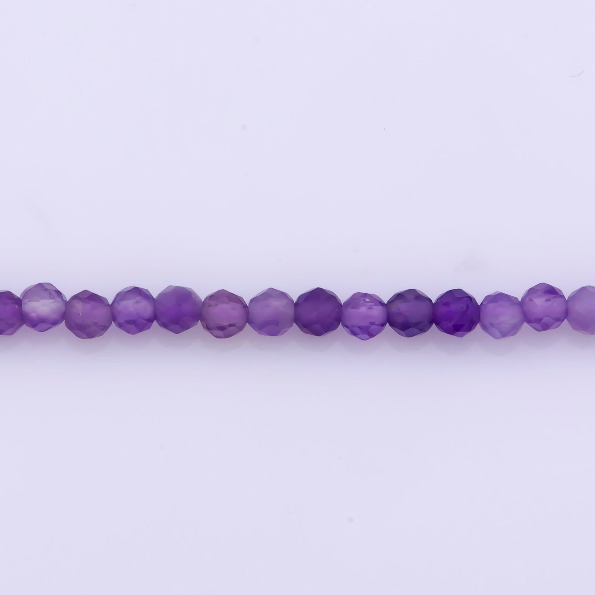 Dainty 16"+1" ext.Amethyst Stone Tiny Bead Necklace,Faceted Purple Beads Necklace for Women semi Precious Stone Beaded Gemstone,WA-319