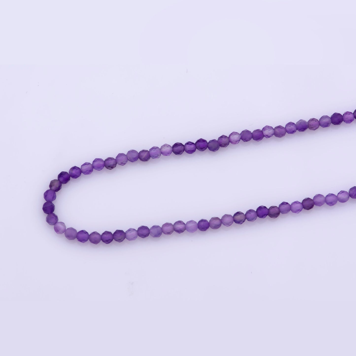 Dainty 16"+1" ext.Amethyst Stone Tiny Bead Necklace,Faceted Purple Beads Necklace for Women semi Precious Stone Beaded Gemstone,WA-319