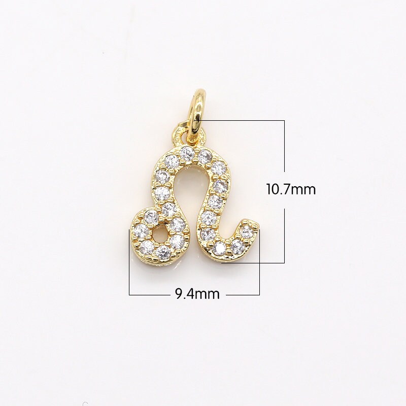 Add on Small Cz Zodiac Charms- Gold Filled over Brass Astrological Zodiac Signs Symbols, Birthday Personalized Horoscope Charm A-1313