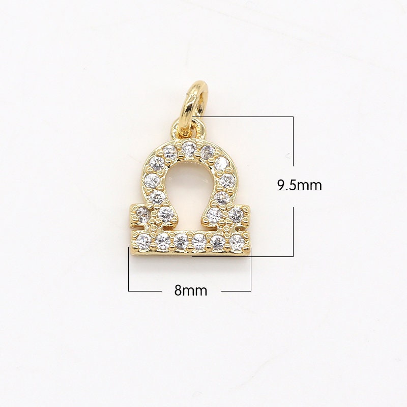 Add on Small Cz Zodiac Charms- Gold Filled over Brass Astrological Zodiac Signs Symbols, Birthday Personalized Horoscope Charm A-1313