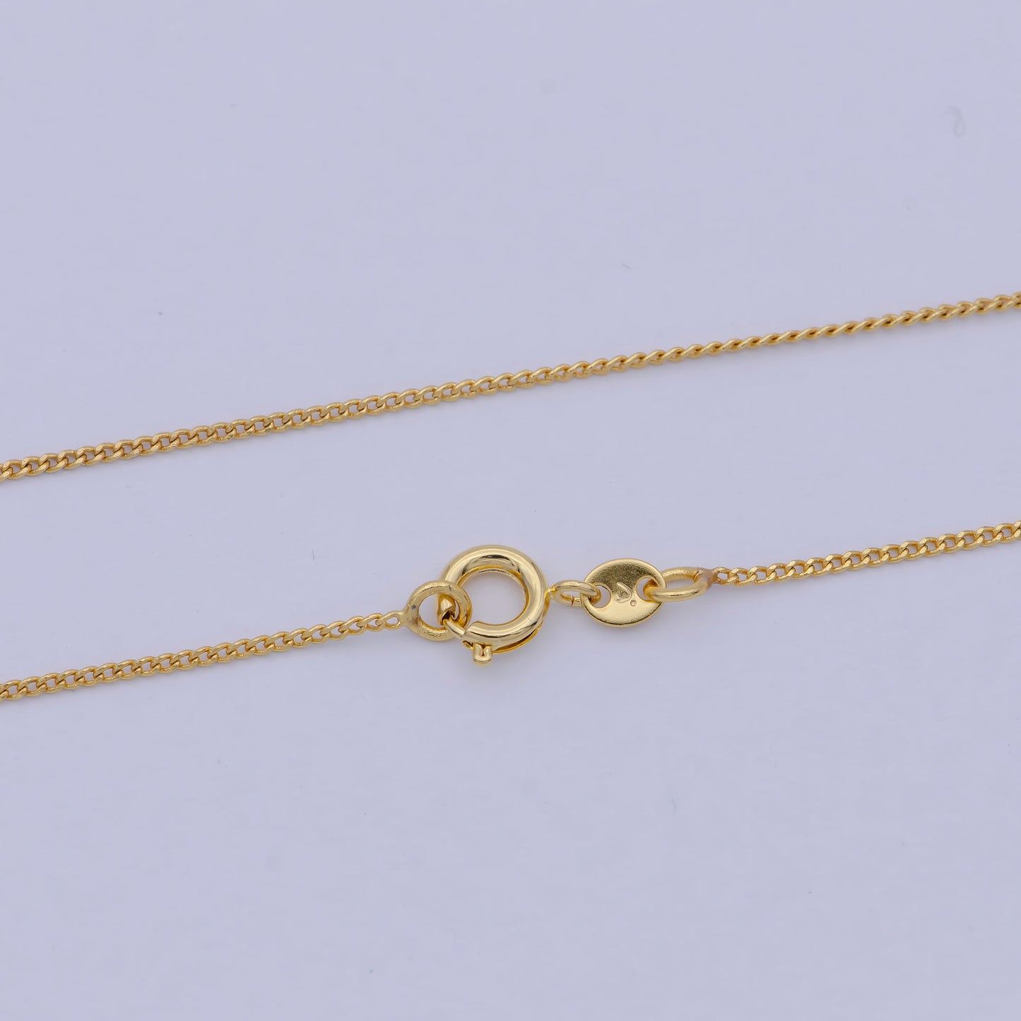 1pc 19.5", 1mm Ready to Use Gold Cuban Curb Necklace Chain, Dainty Layering Curb Chain Bold Necklace, For Pendant Charm Necklace, WA-504