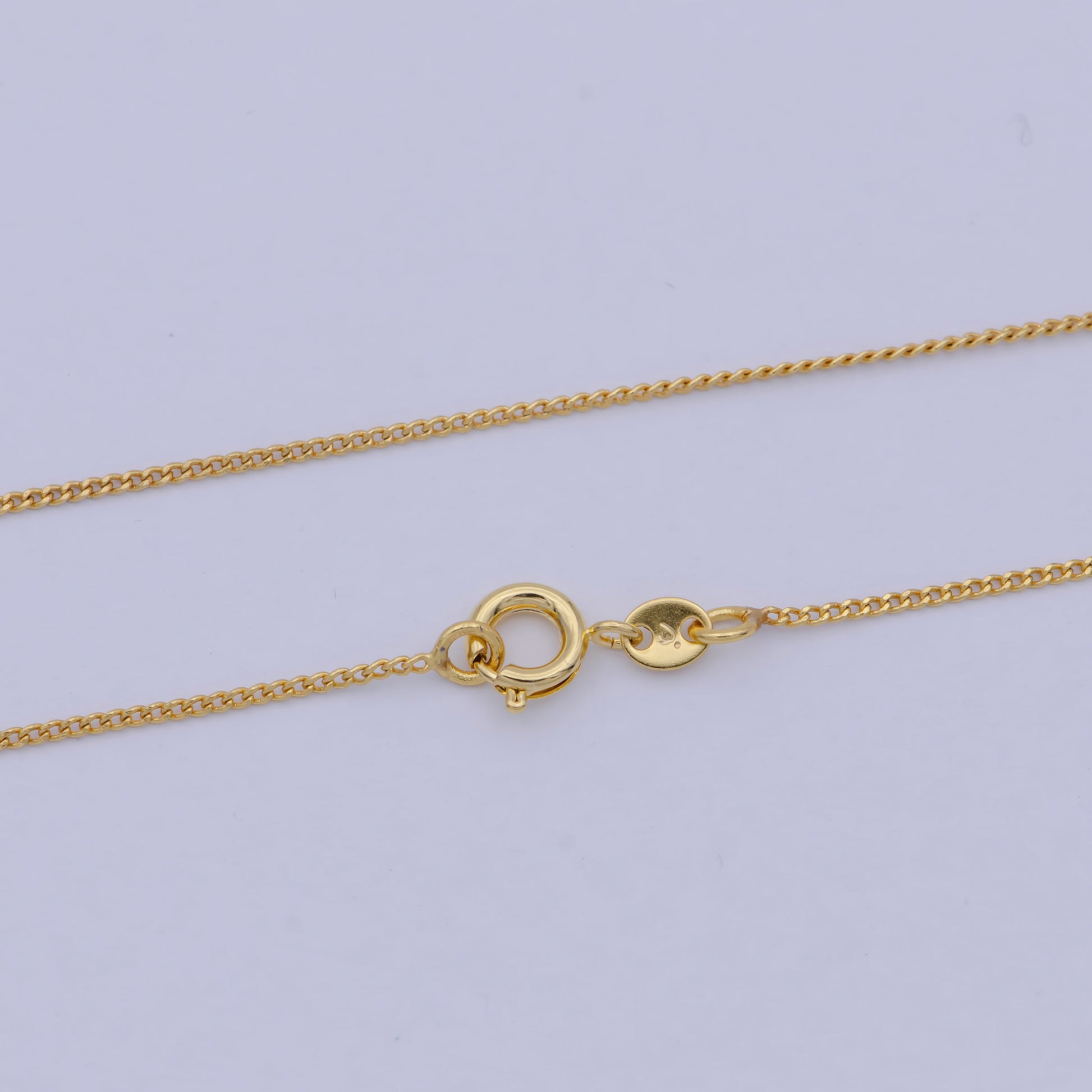 1pc 19.5", 1mm Ready to Use Gold Cuban Curb Necklace Chain, Dainty Layering Curb Chain Bold Necklace, For Pendant Charm Necklace, WA-504
