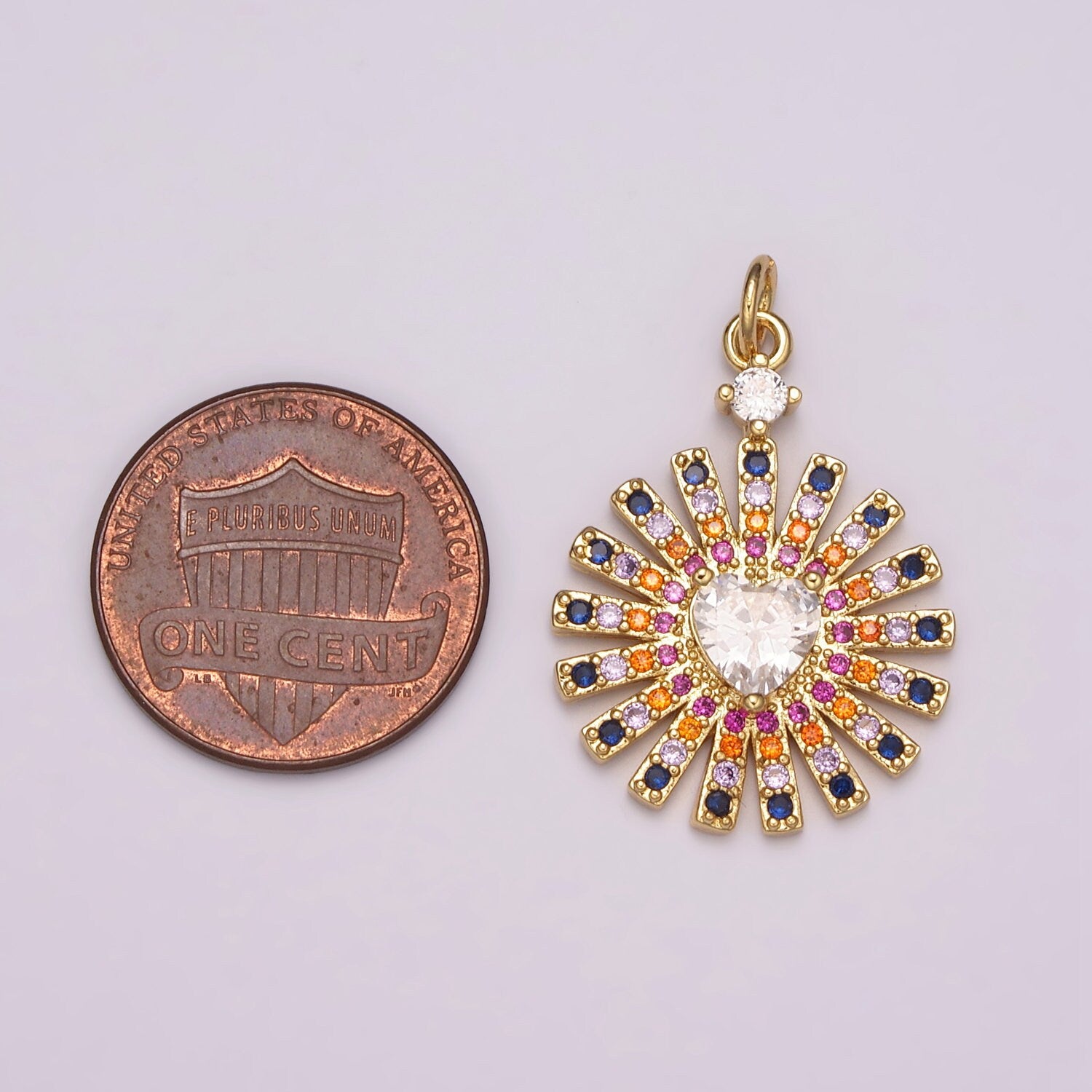 Mini Gold Sun Burst Charm Sun Rays Celestial Charm Sunburst Cz for Necklace Earring Bracelet Component N-178