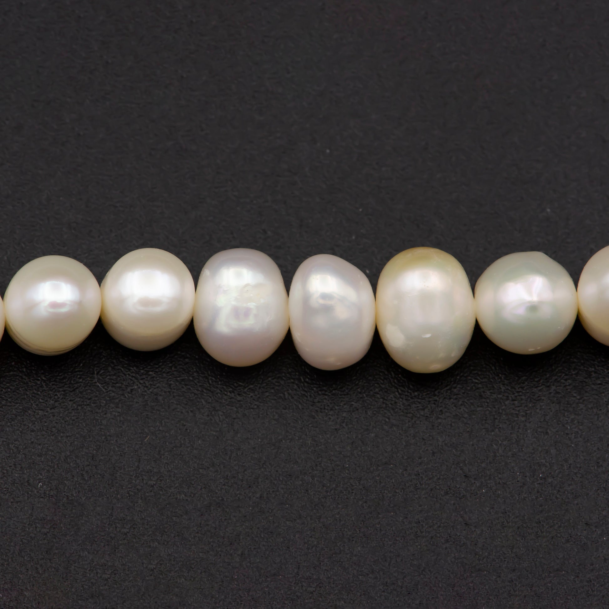 6.5 mm (w)16" (h)+2.5"extender Off White Baroque Pearl Choker Necklace,Fresh Water Mother of Pearl Chain Necklace Beaded Gold Clasp WA-334