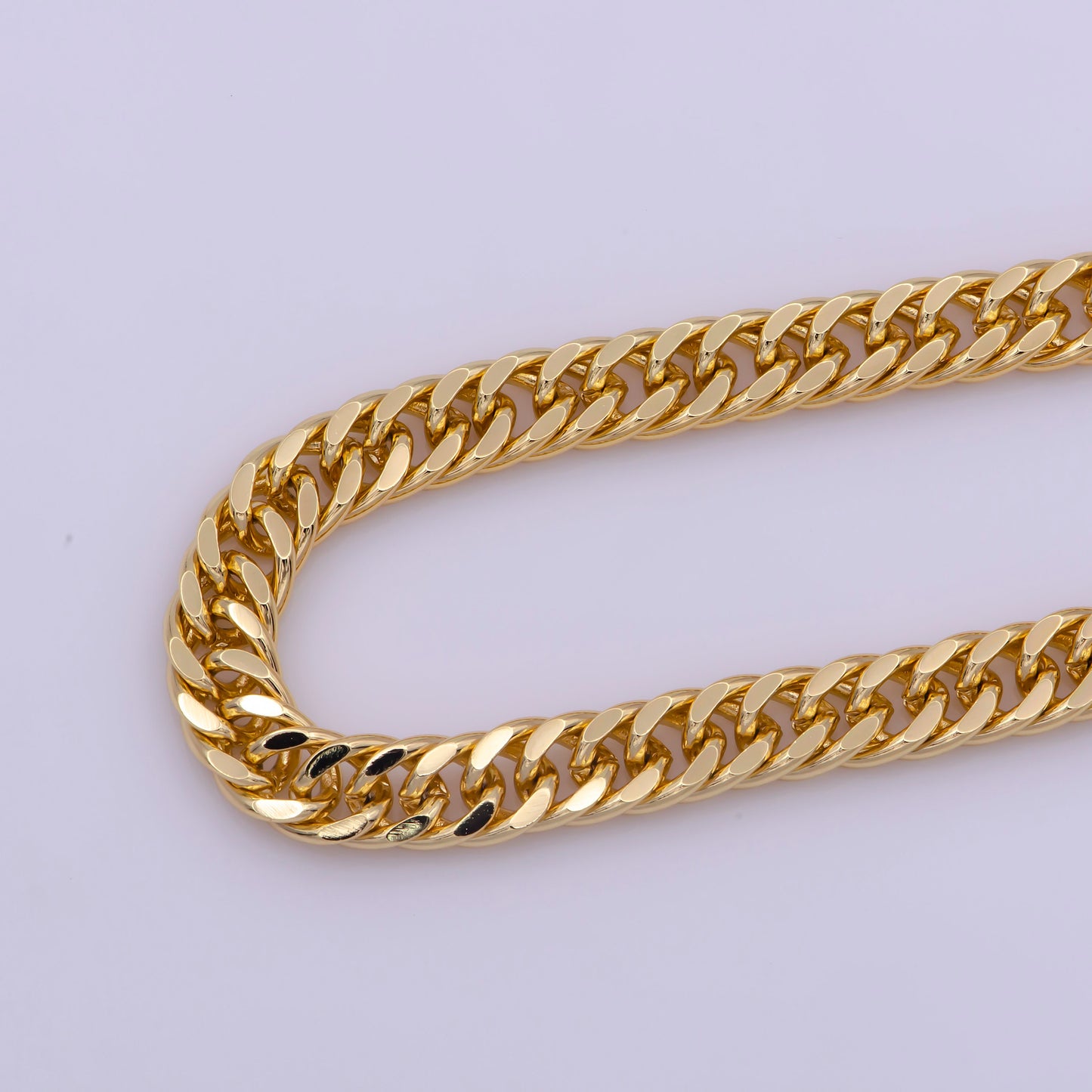 1pc 18.0", 5mm Ready to Use Gold Cuban Curb Necklace Chain,Layering Curb Chain Bold Necklace, For Pendant Charm Necklace, WA-370