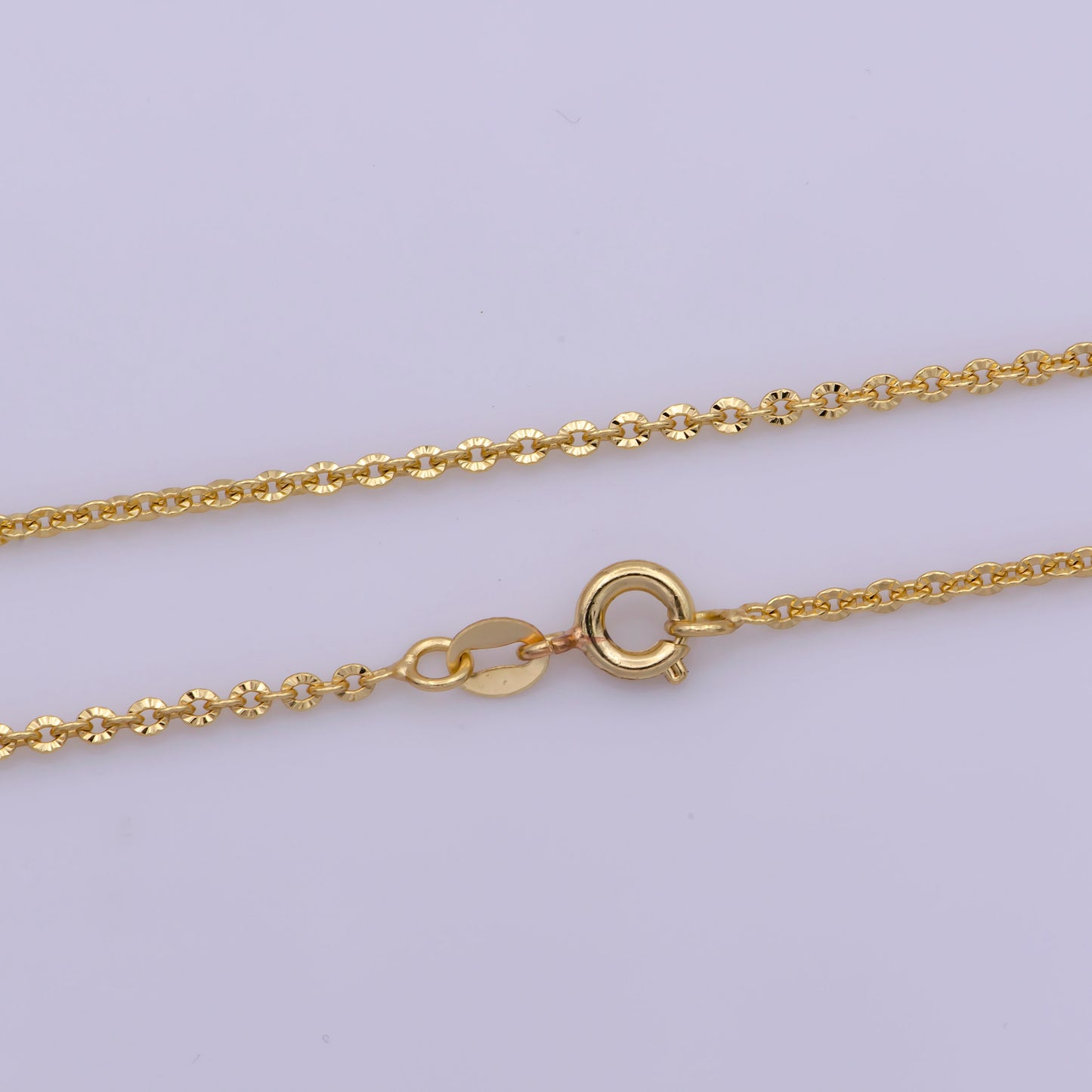 17.7'', 1.9mm Ready to Use Sunburst Gold Rolo Necklace Chain,Layering Rolo Chain Unique Necklace, For Pendant Charm Necklace Making, WA-372