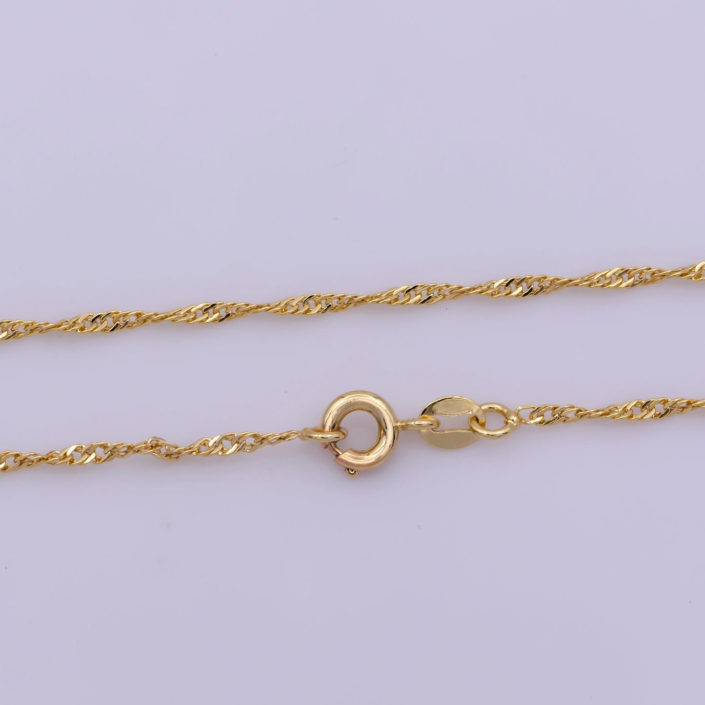 1pc 17.5'' Ready to Use Gold Singapore Necklace Chain,Layering Spiral Chain Dainty Necklace,Perfect for Pendant Necklace, WA-373