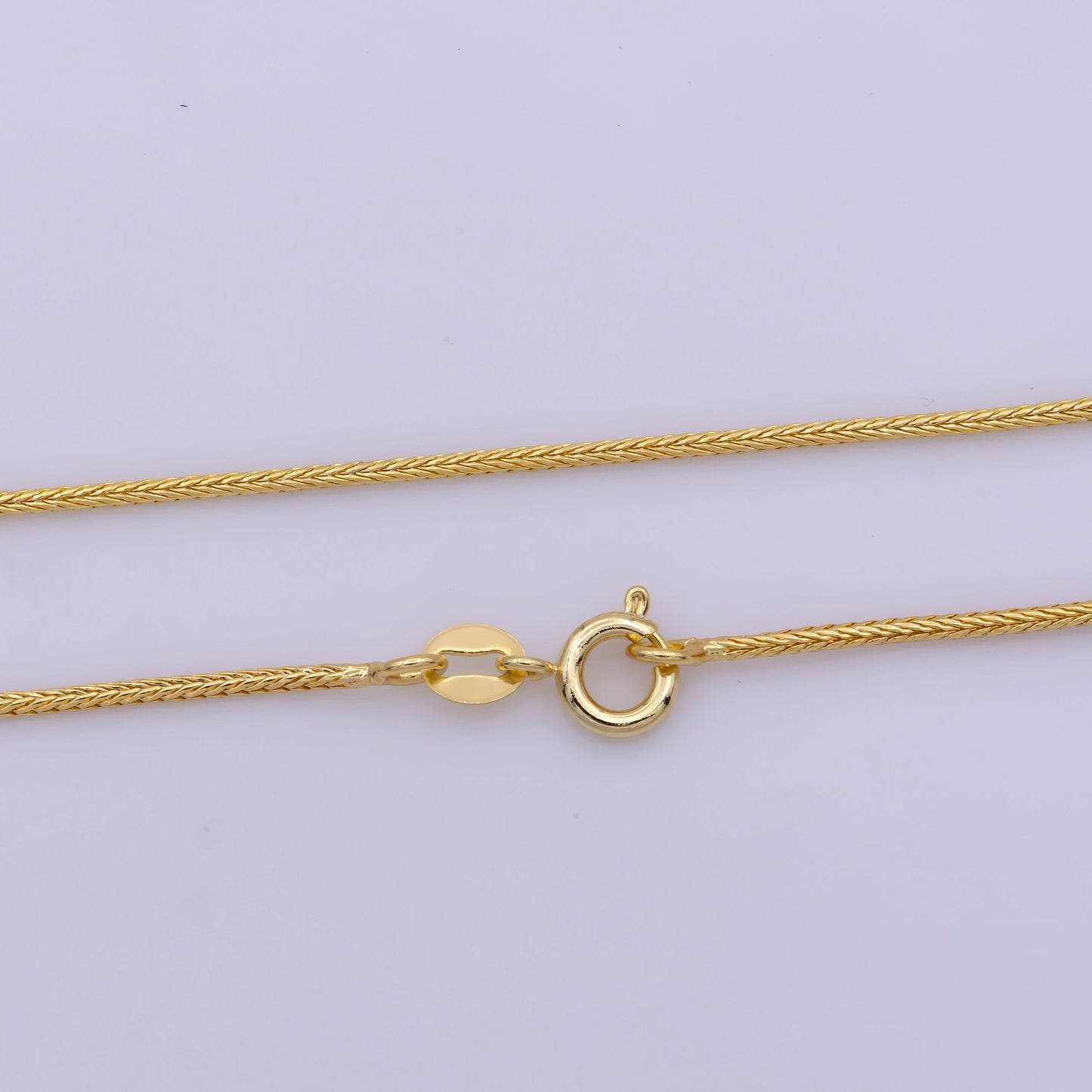 Gold Wheat Chain Necklace 17.7 inch 1.2mm Thickness Delicate Gold Chain Jewelry Making Ready To Wear Chain For Woman,WA-375