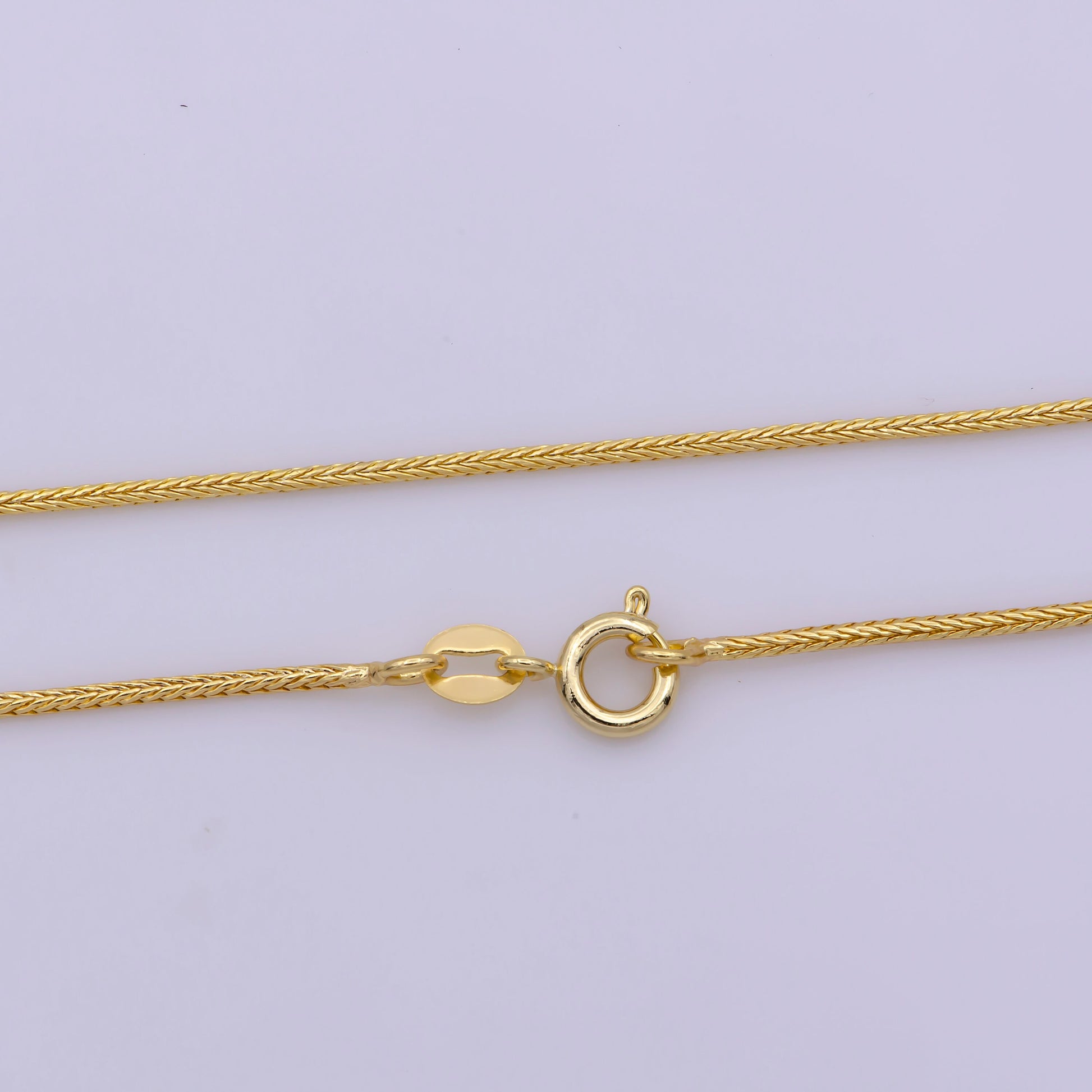 Gold Wheat Chain Necklace 17.7 inch 1.2mm Thickness Delicate Gold Chain Jewelry Making Ready To Wear Chain For Woman,WA-375