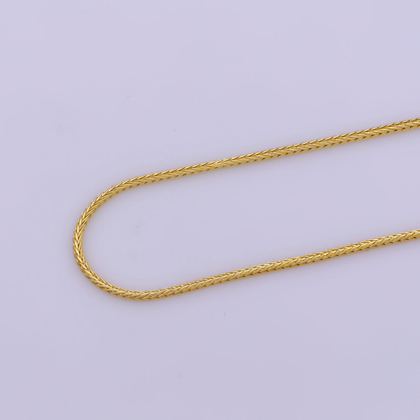 Gold Wheat Chain Necklace 17.7 inch 1.2mm Thickness Delicate Gold Chain Jewelry Making Ready To Wear Chain For Woman,WA-375