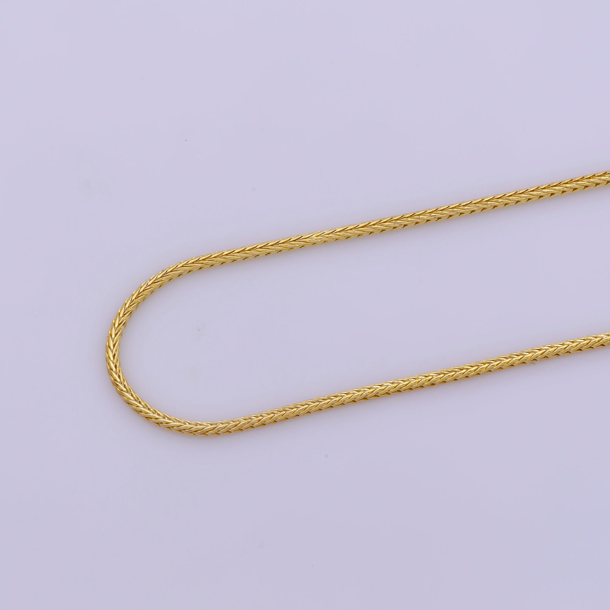 Gold Wheat Chain Necklace 17.7 inch 1.2mm Thickness Delicate Gold Chain Jewelry Making Ready To Wear Chain For Woman,WA-375