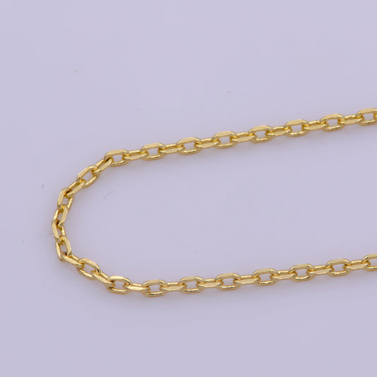 1pc 17.2' Ready to Use Gold Rolo Necklace Chain, Layering Rolo Chain Dainty Necklace, For Pendant Charm Necklace Making, WA -376