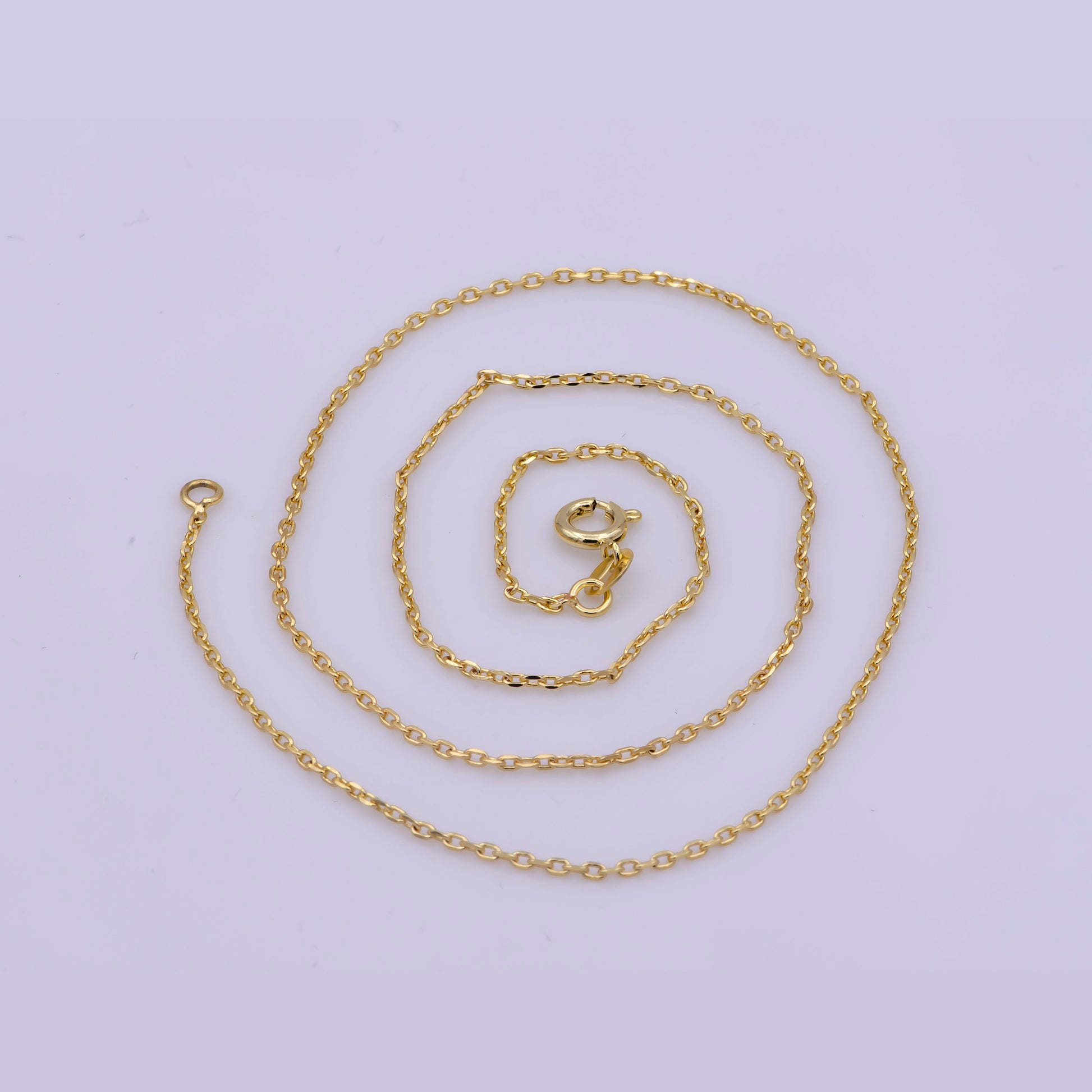 1pc 17.2' Ready to Use Gold Rolo Necklace Chain, Layering Rolo Chain Dainty Necklace, For Pendant Charm Necklace Making, WA -376
