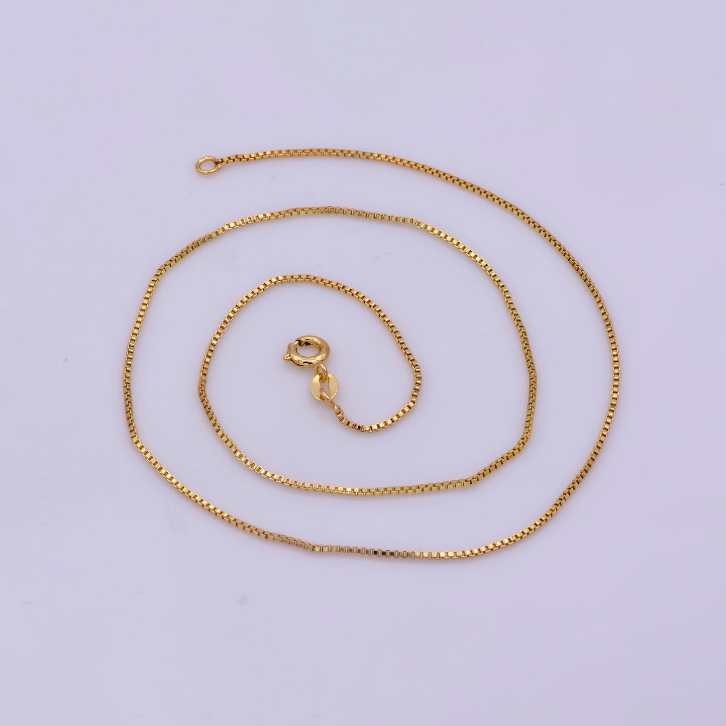 1pc 17.7'' ready to wear Gold Square Box Chain Necklace, Layering Dainty Box Chain For Jewelry Making with Pendant Charm ,WA-378
