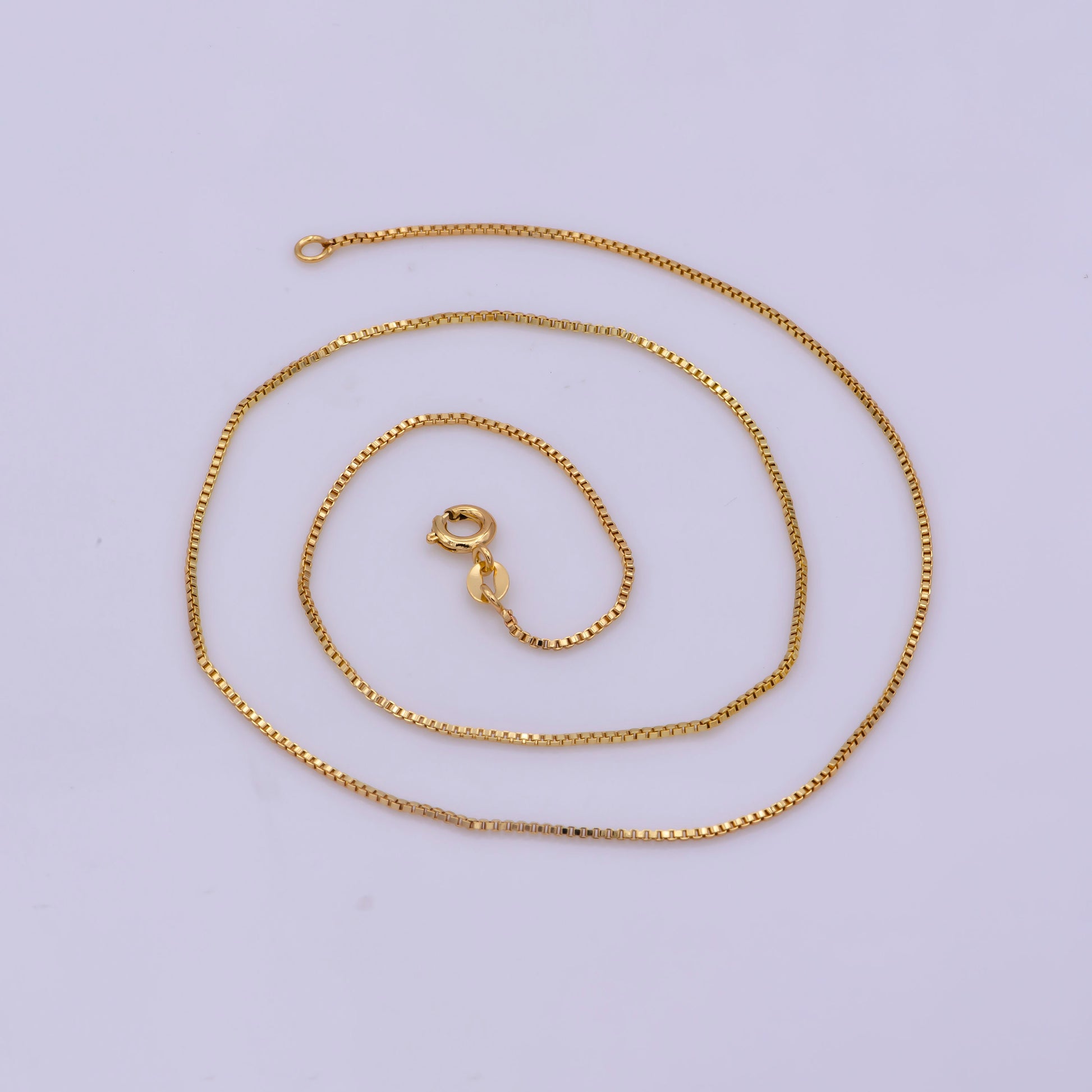 1pc 17.7'' ready to wear Gold Square Box Chain Necklace, Layering Dainty Box Chain For Jewelry Making with Pendant Charm ,WA-378