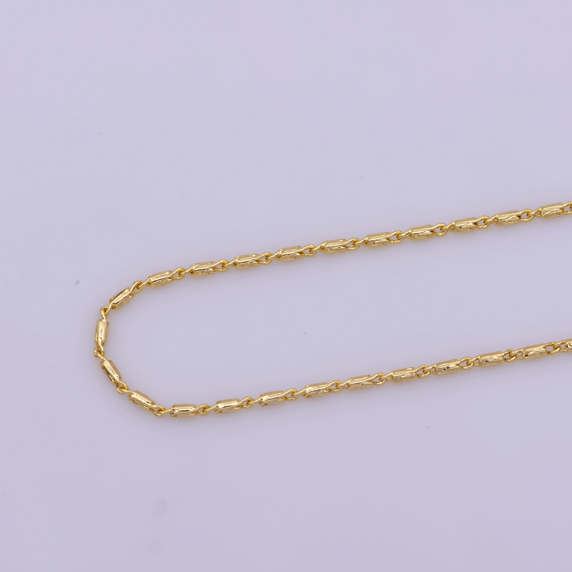 1pc 17.7'' Ready to Use Gold Intertwined Necklace Chain, Bar Twisted Chain Dainty Necklace, Unique For Pendant Charm Necklace Making, WA-380