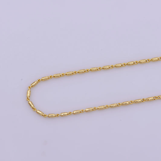 1pc 17.7'' Ready to Use Gold Intertwined Necklace Chain, Bar Twisted Chain Dainty Necklace, Unique For Pendant Charm Necklace Making, WA-380
