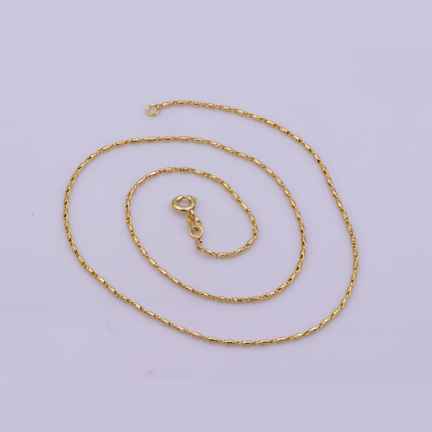 1pc 17.7'' Ready to Use Gold Intertwined Necklace Chain, Bar Twisted Chain Dainty Necklace, Unique For Pendant Charm Necklace Making, WA-380