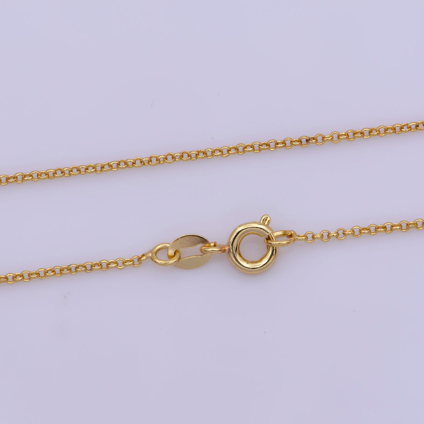1pc 17.5' Ready to Use Gold Rolo Necklace Chain, Layering Rolo Chain Dainty Necklace, For Pendant Charm Necklace Making, WA -381