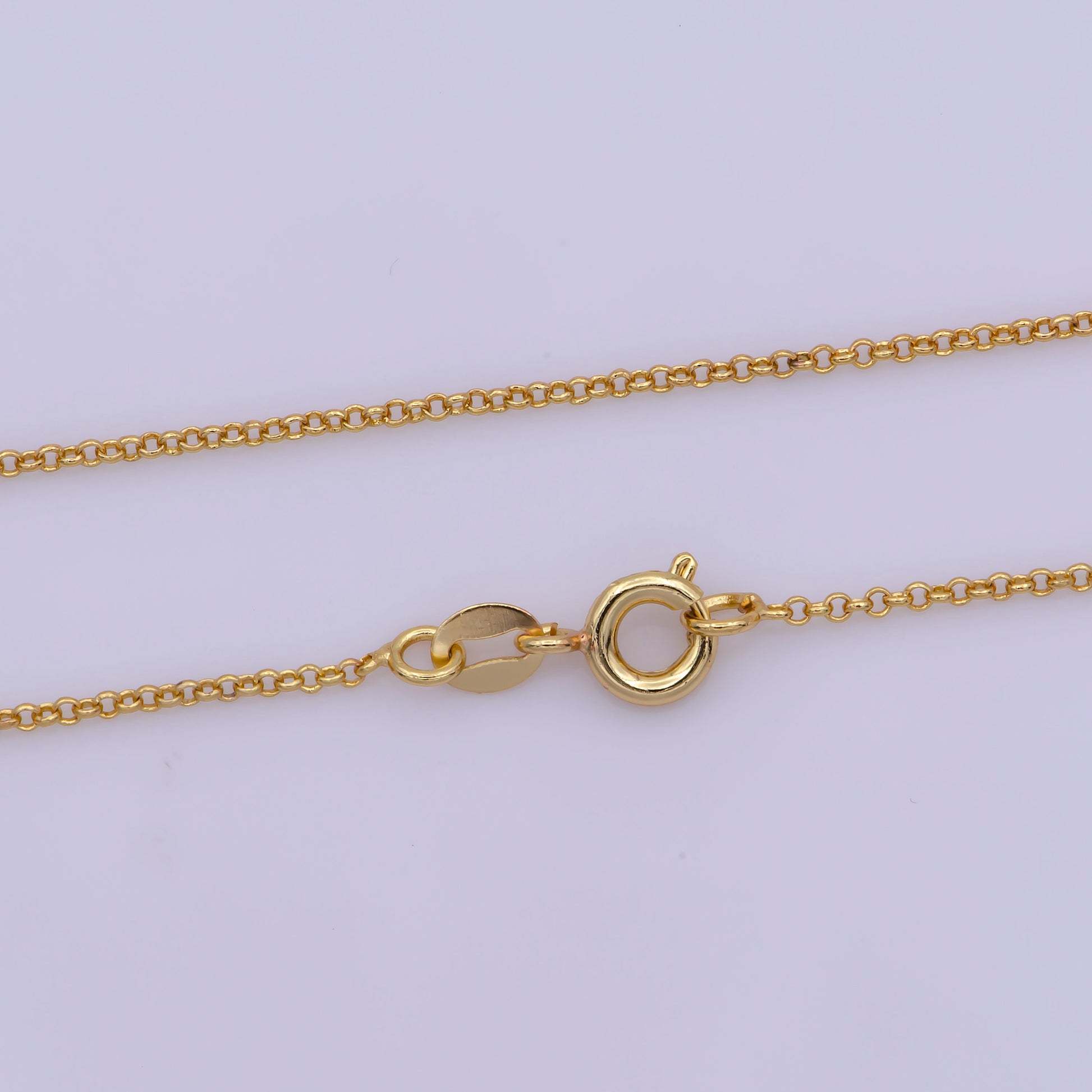 1pc 17.5' Ready to Use Gold Rolo Necklace Chain, Layering Rolo Chain Dainty Necklace, For Pendant Charm Necklace Making, WA -381