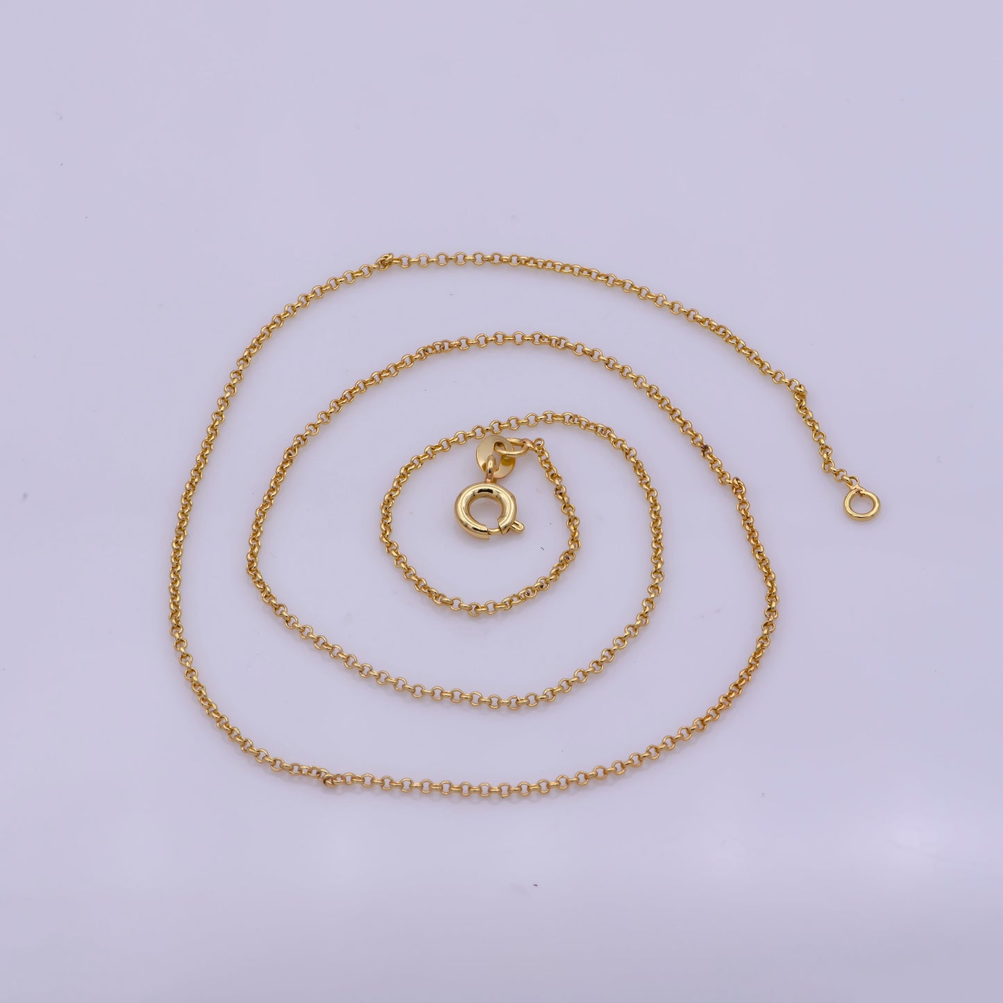 1pc 17.5' Ready to Use Gold Rolo Necklace Chain, Layering Rolo Chain Dainty Necklace, For Pendant Charm Necklace Making, WA -381
