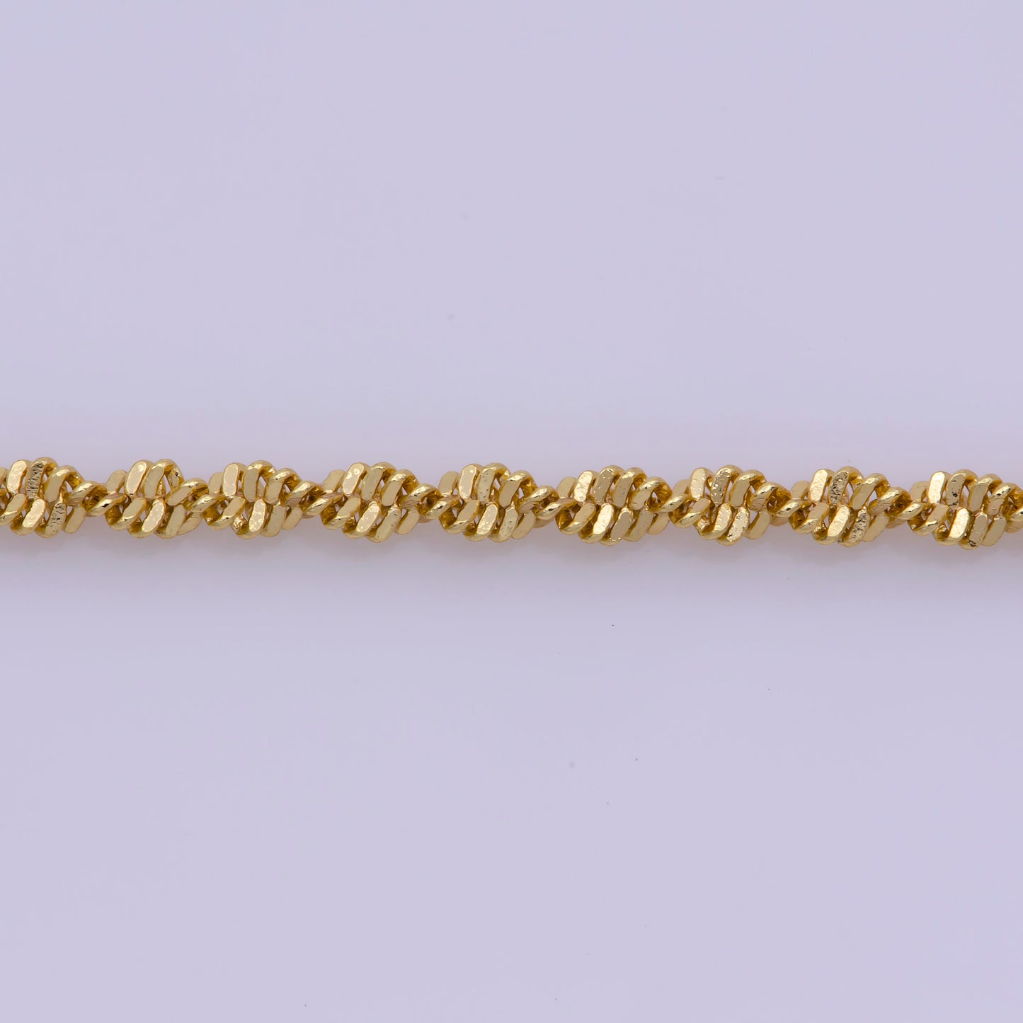 1pc 17.7'' Ready to Use Gold Twisted Necklace Chain, Layering Singapore Chain Dainty Necklace, For Pendant Charm Necklace Making, wa-384