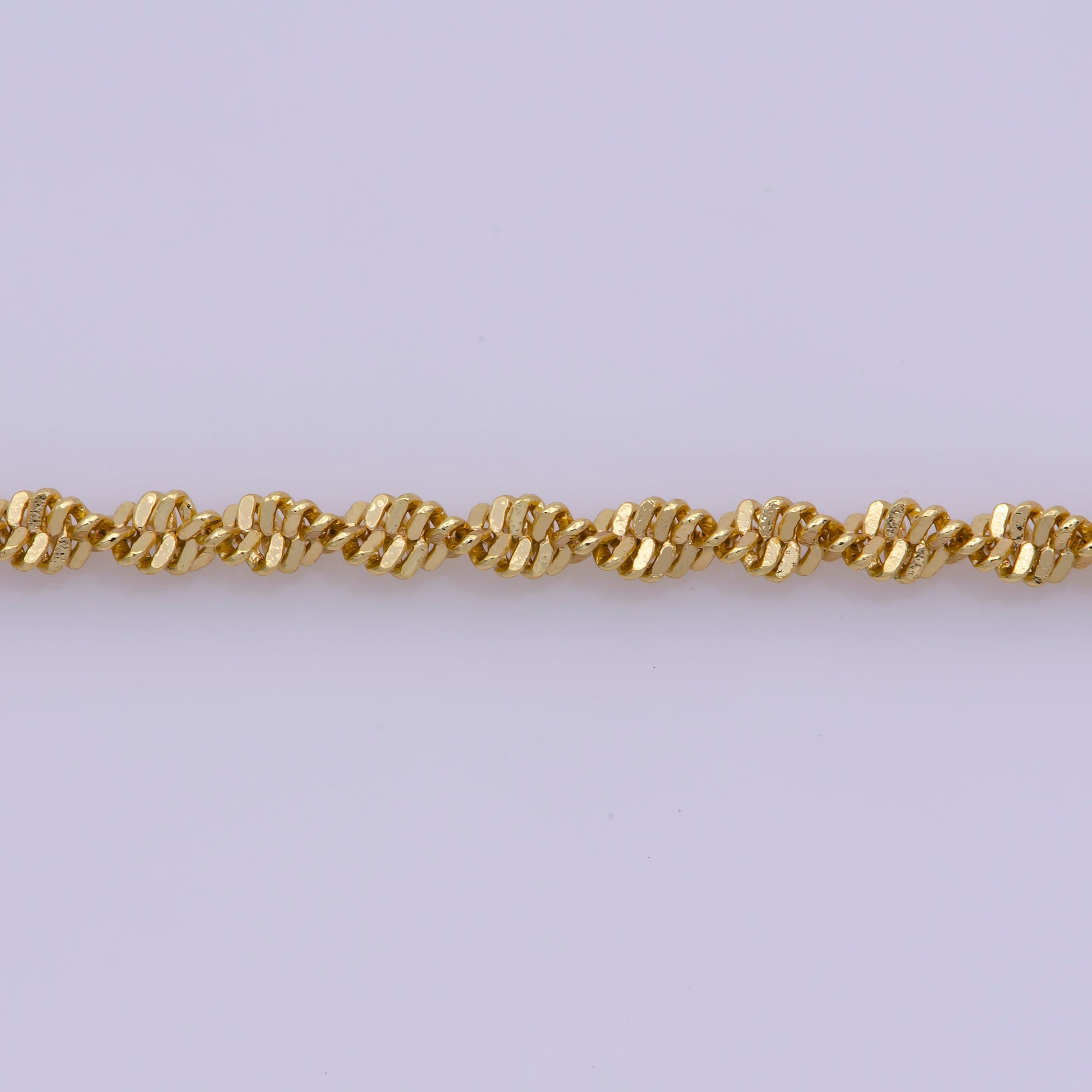 1pc 17.7'' Ready to Use Gold Twisted Necklace Chain, Layering Singapore Chain Dainty Necklace, For Pendant Charm Necklace Making, wa-384