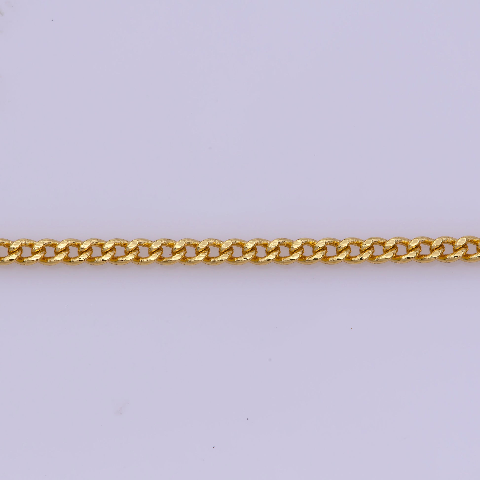 1pc 17.7", 1,2mm Dainty Gold Cuban Curb Necklace Chain,Chiseled Curb Chain Bold Necklace, For Pendant Charm Necklace, WA-386