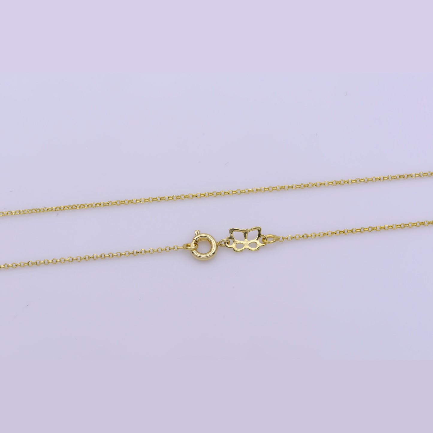 1pc 17.7" Ready to Use Gold Rolo Necklace Chain, Layering Rolo Chain Dainty Necklace, For Pendant Charm Necklace Making, WA -388