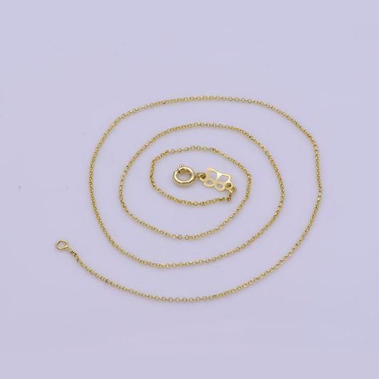 1pc 17.7" Ready to Use Gold Rolo Necklace Chain, Layering Rolo Chain Dainty Necklace, For Pendant Charm Necklace Making, WA -388