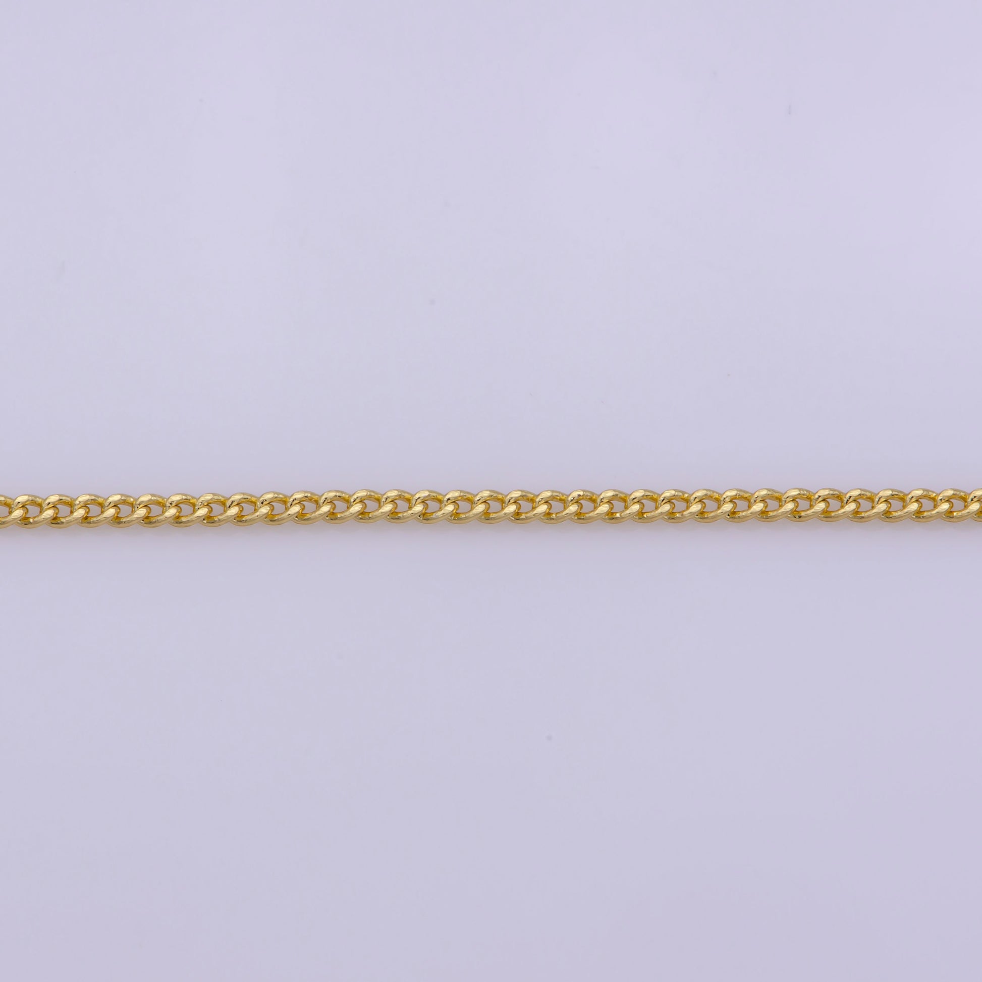 1pc 19.5", 1,0mm Dainty Gold Cuban Curb Necklace Chain,Twisted Curb Chain Bold Necklace, For Pendant Charm Necklace, WA-390