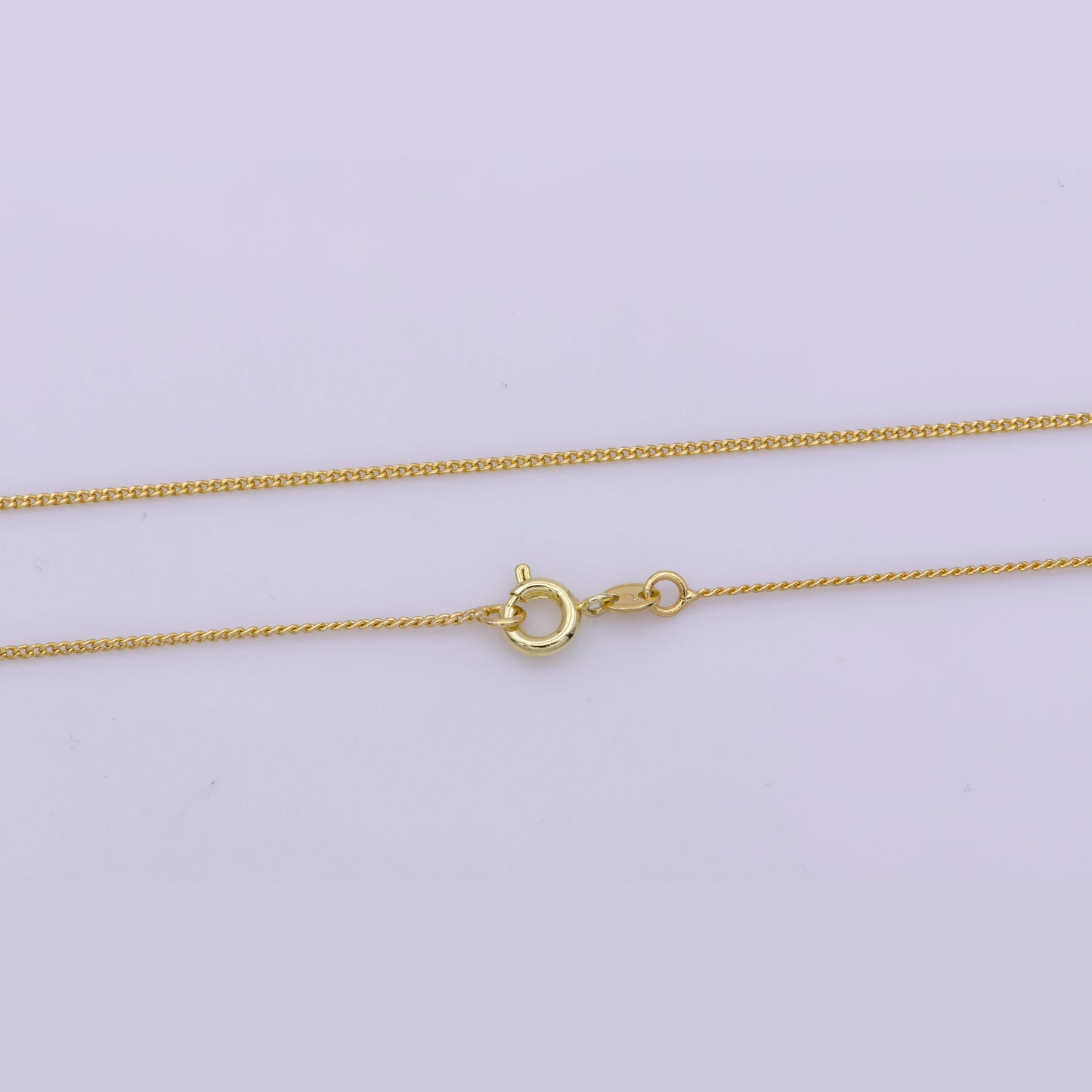 1pc 19.5", 1,0mm Dainty Gold Cuban Curb Necklace Chain,Twisted Curb Chain Bold Necklace, For Pendant Charm Necklace, WA-390