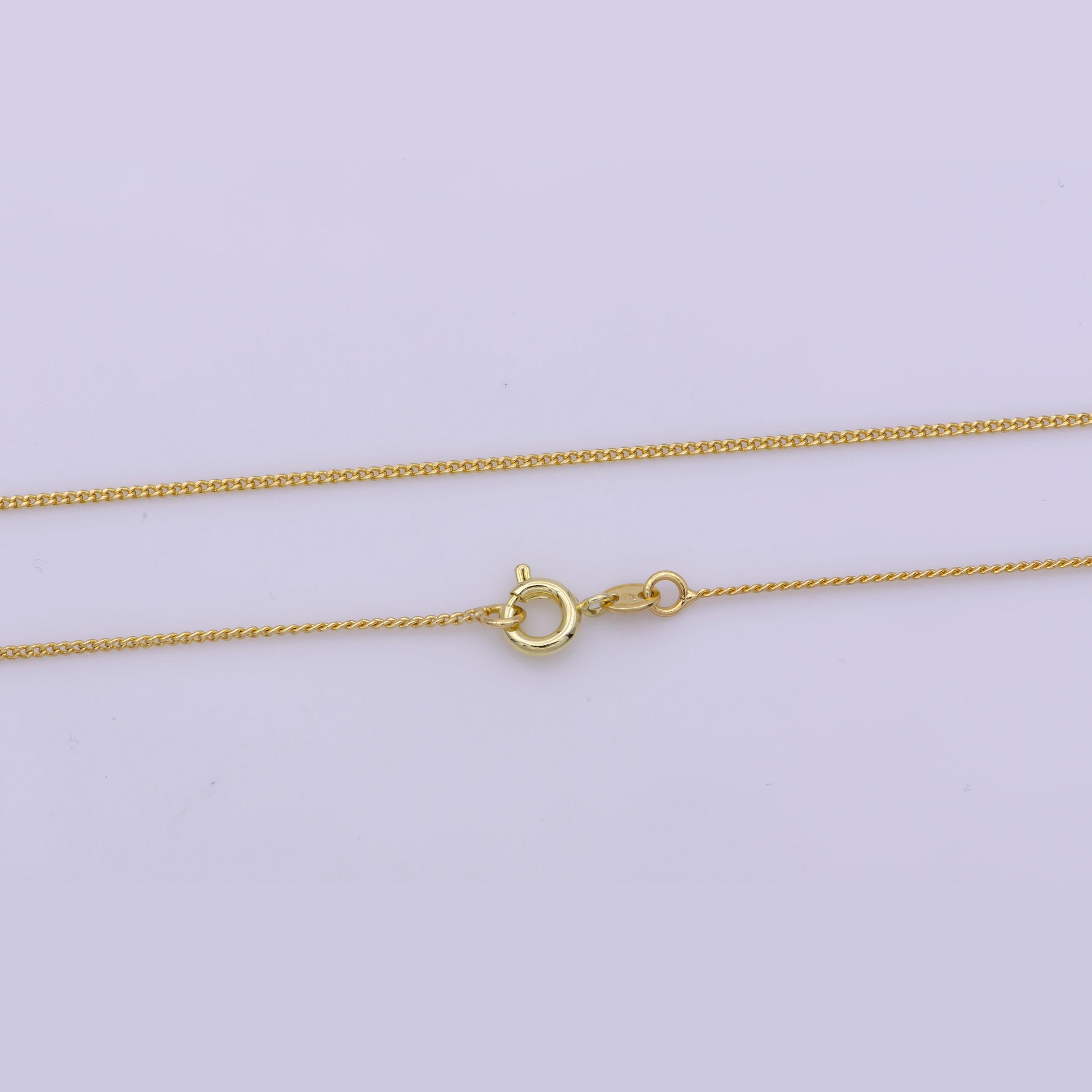 1pc 19.5", 1,0mm Dainty Gold Cuban Curb Necklace Chain,Twisted Curb Chain Bold Necklace, For Pendant Charm Necklace, WA-390
