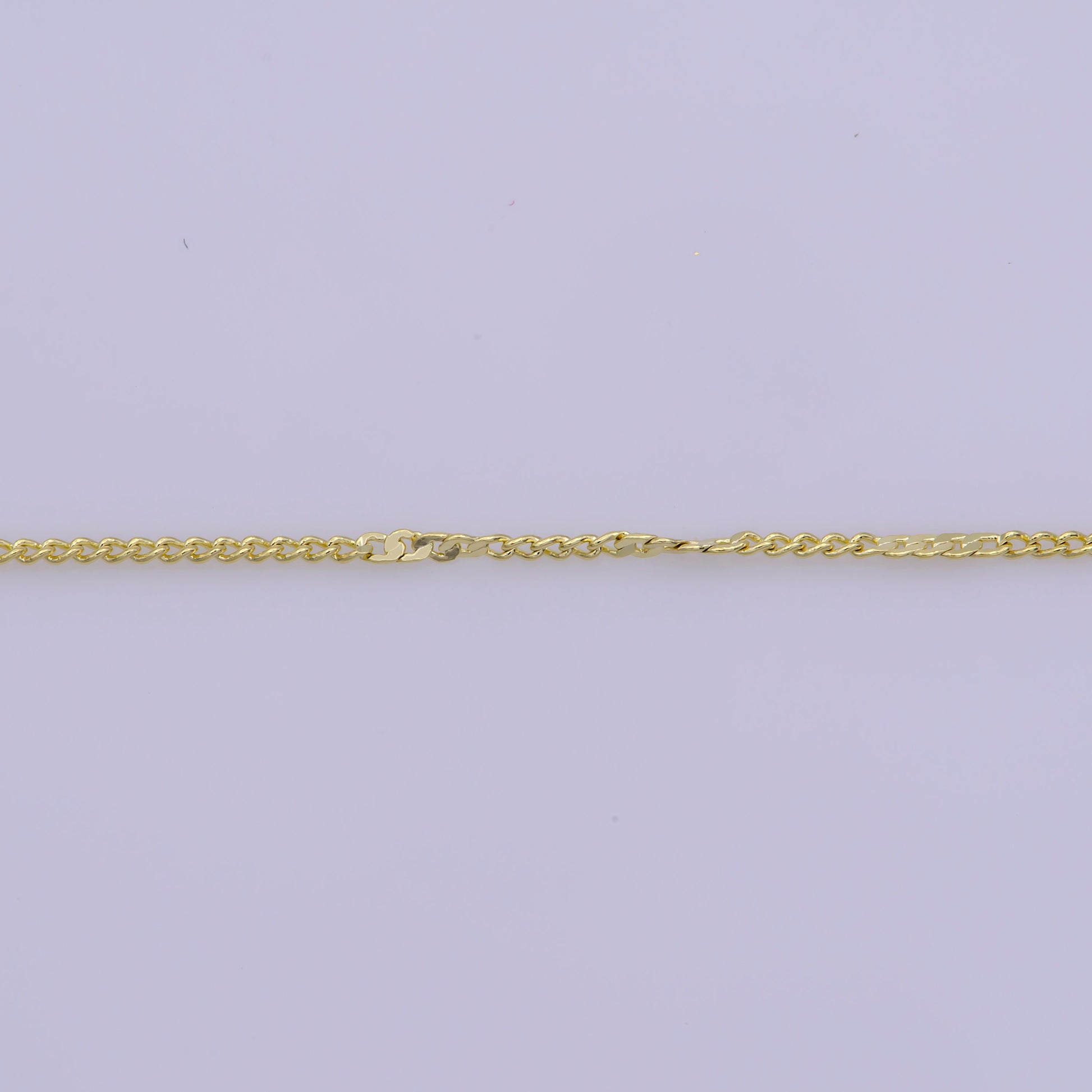 1pc 17.5", 0.6mm Dainty Gold Cuban Curb Necklace Chain,Chiseled Curb ChainTwisted Necklace, For Pendant Charm Necklace, WA-394