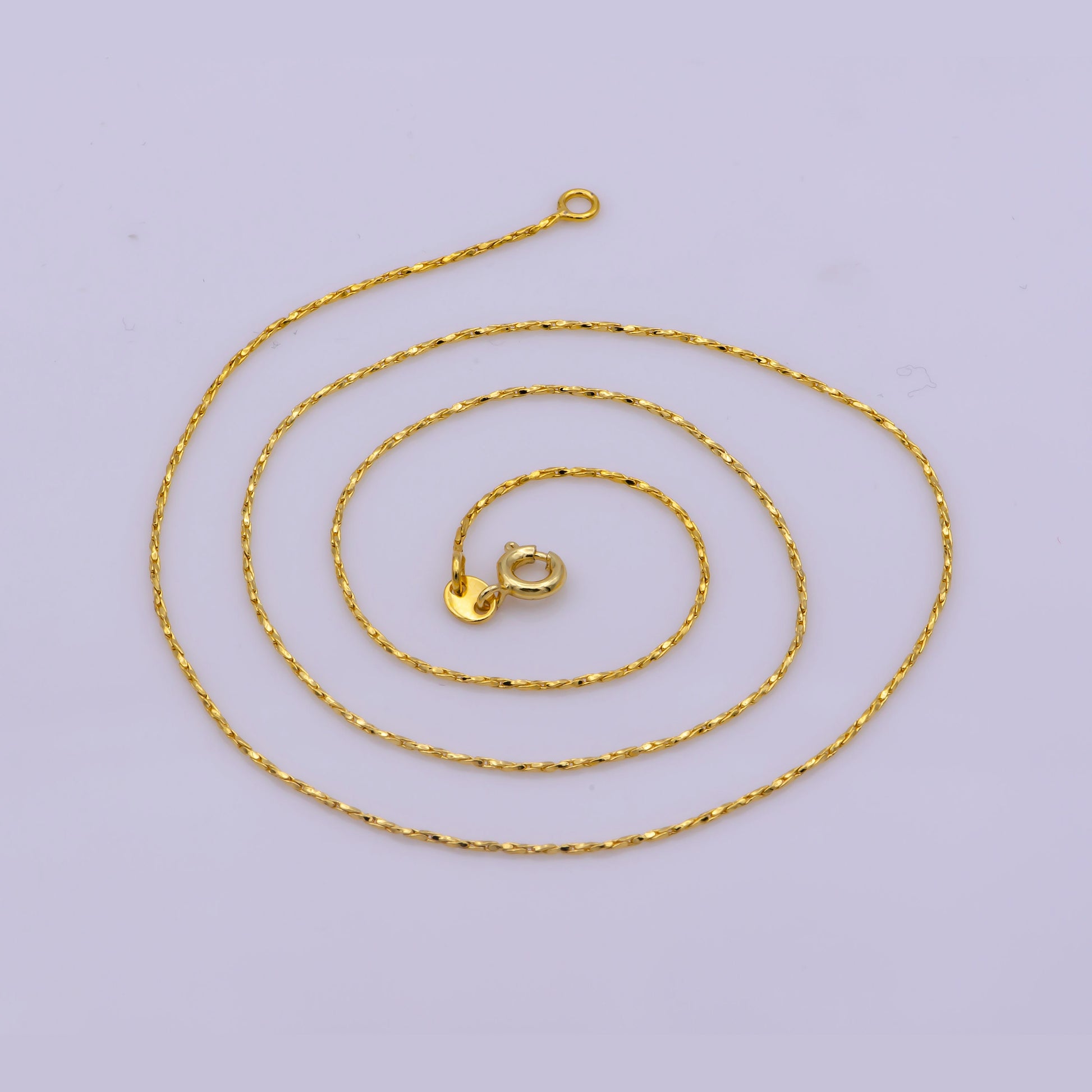 1pc 17.7'' Cross Twist Chain Gold Wheat Necklace Chain, Layer Fox Tail Chain Dainty Necklace, For Pendant Charm Necklace Making, WA-396