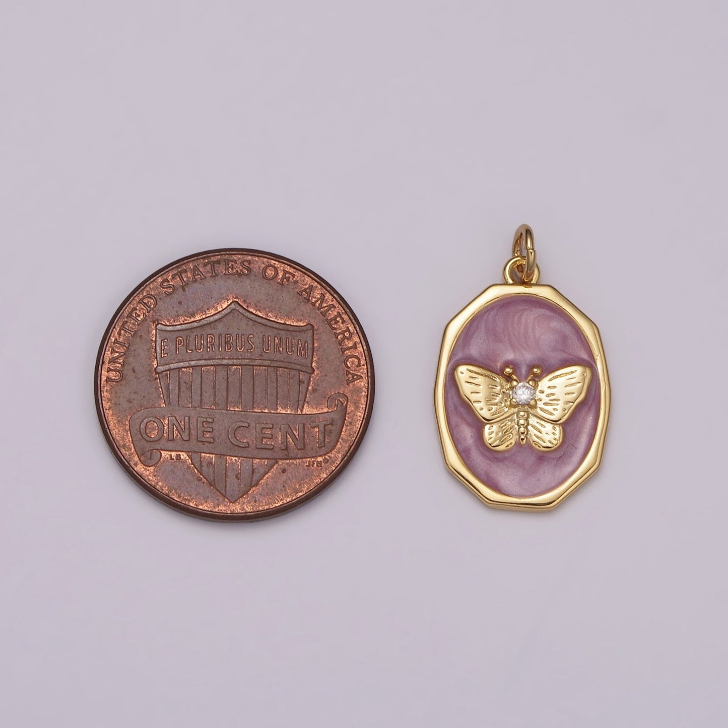 Purple enamel Butterfly charms Oval Epoxy Monarch charms for Necklace bracelets Earring Supply